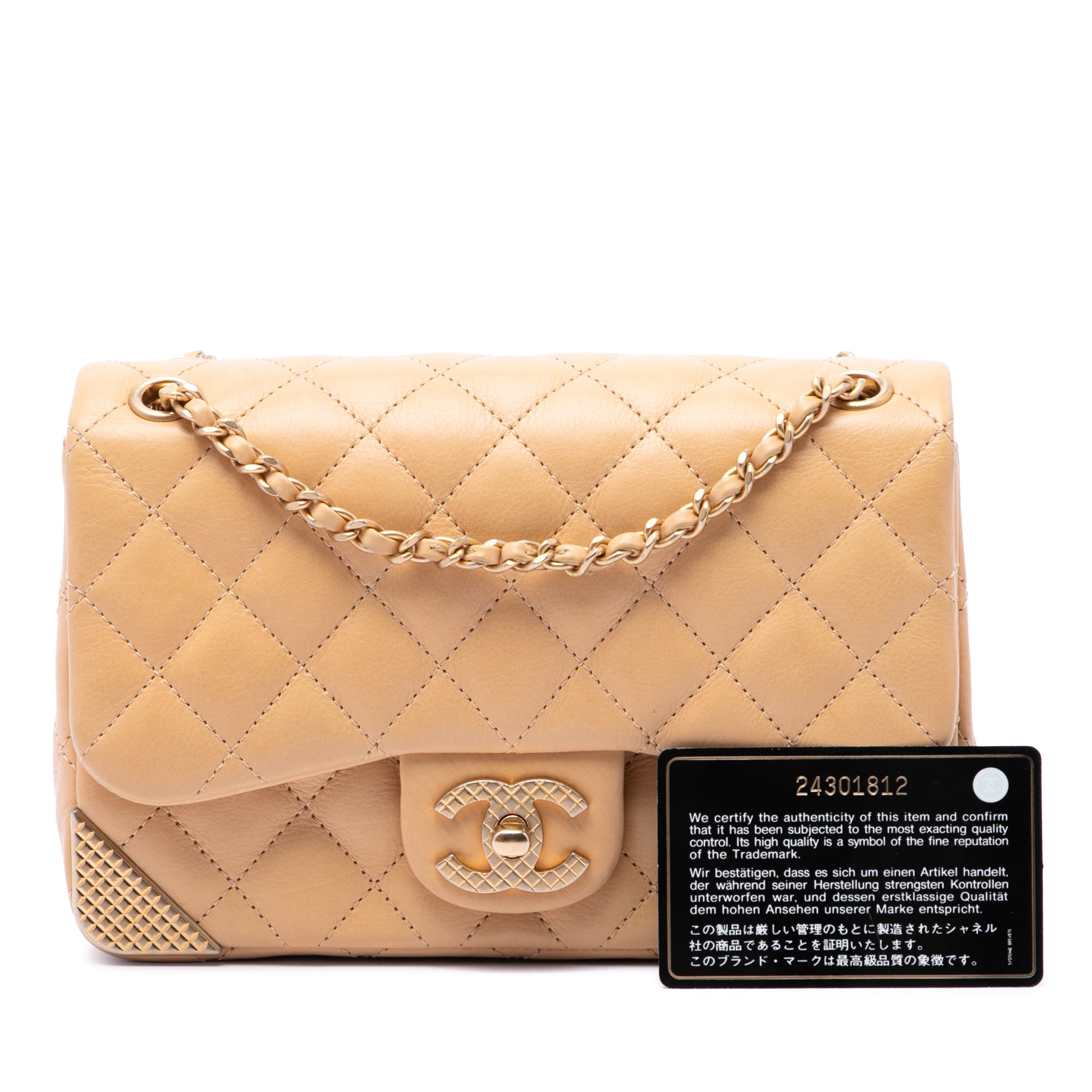 Chanel Mini Quilted Calfskin Rock The Corner Flap - image 7