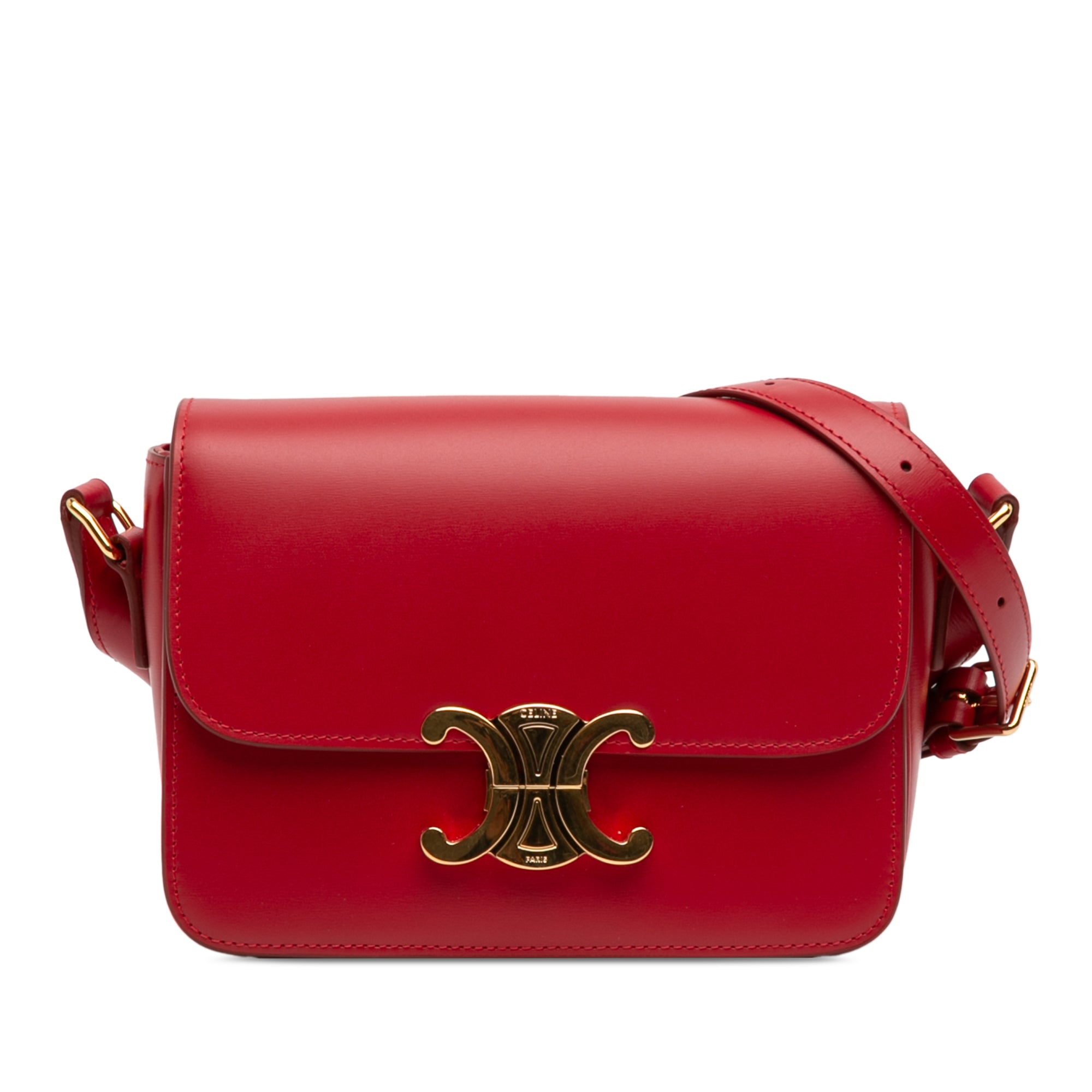 Celine Teen Shiny Calfskin Triomphe Crossbody - image 1