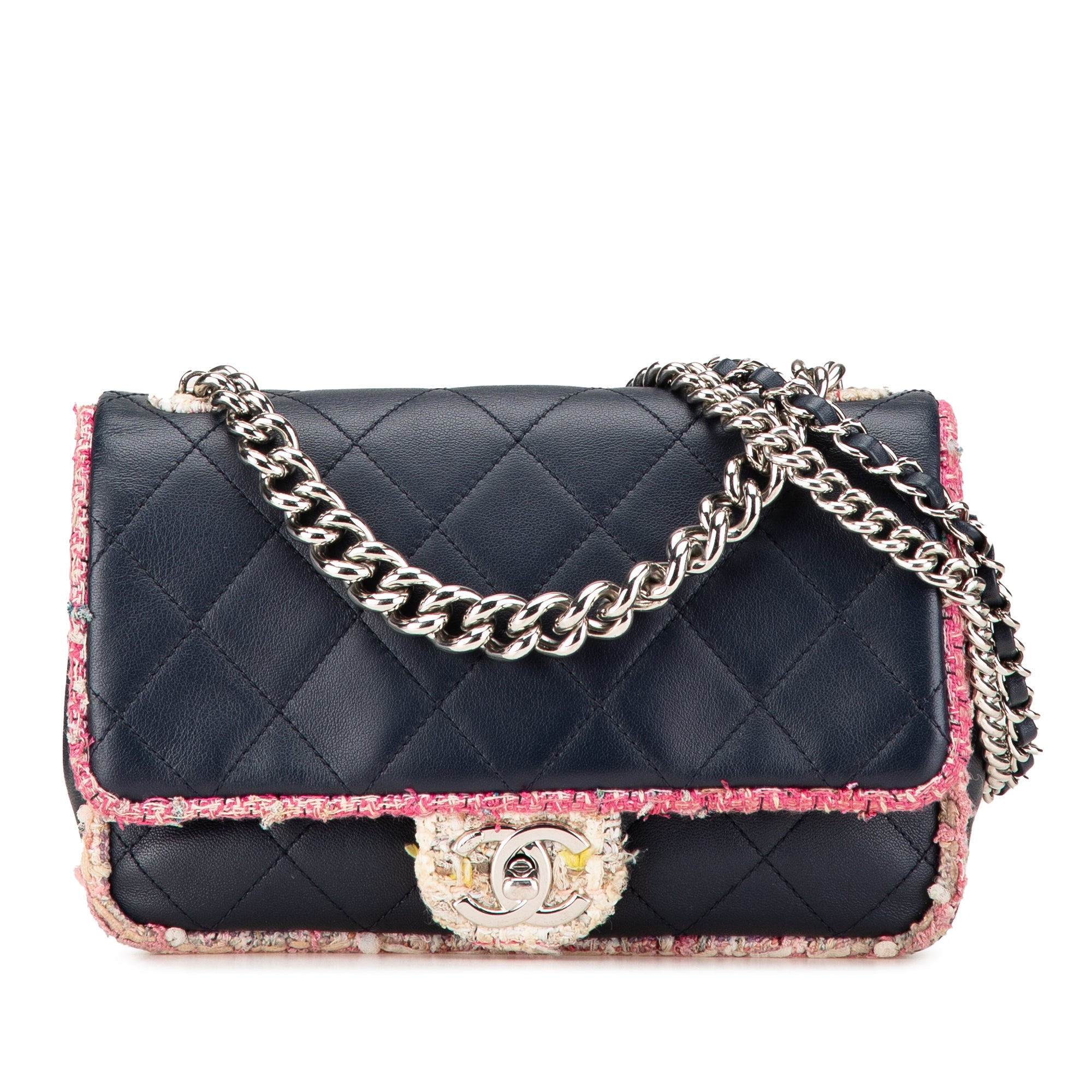 Chanel Quilted Lambskin and Tweed Elegant Trim Flap - image 1