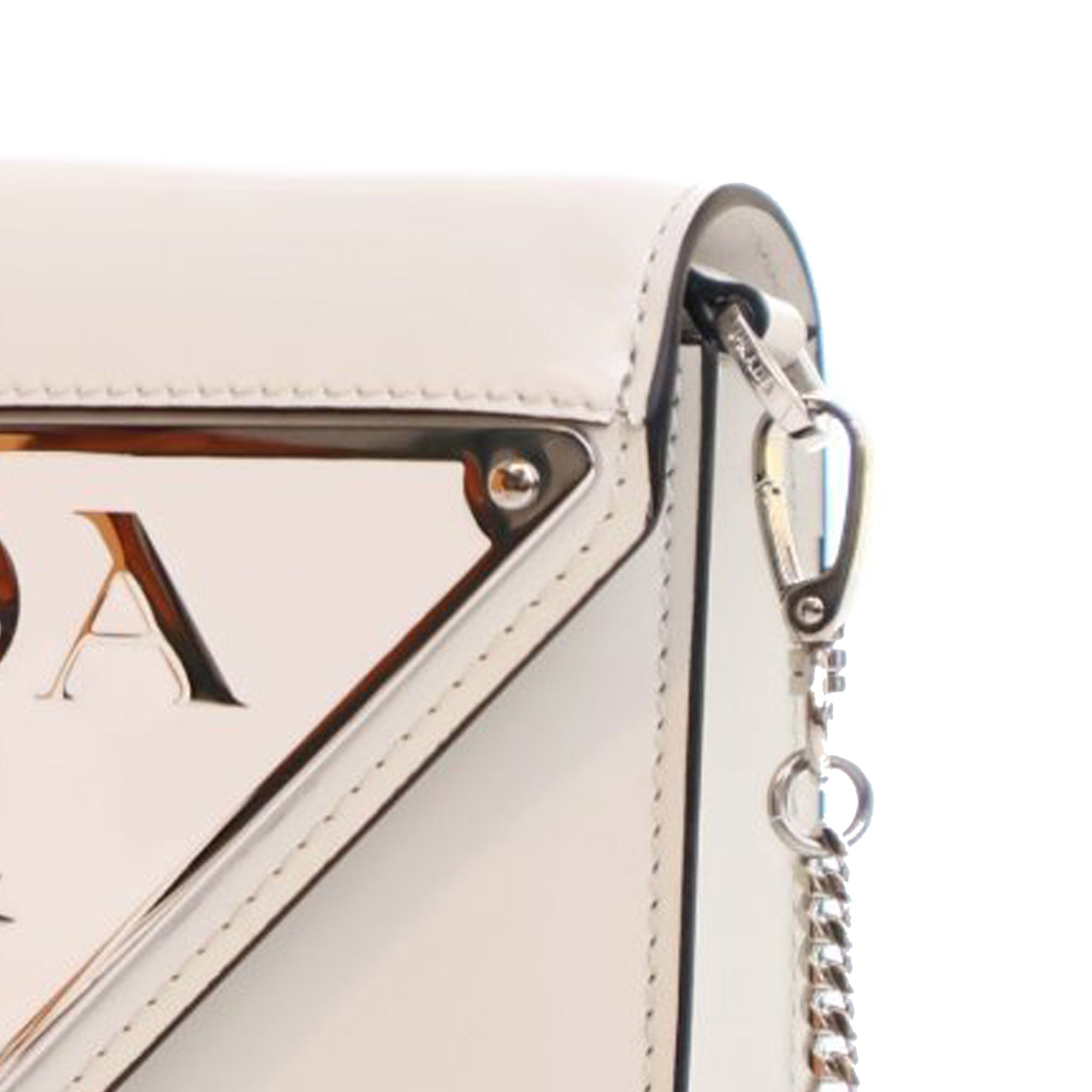 Prada Spazzolato Triangle Logo Plate Flap Chain Crossbody - image 8