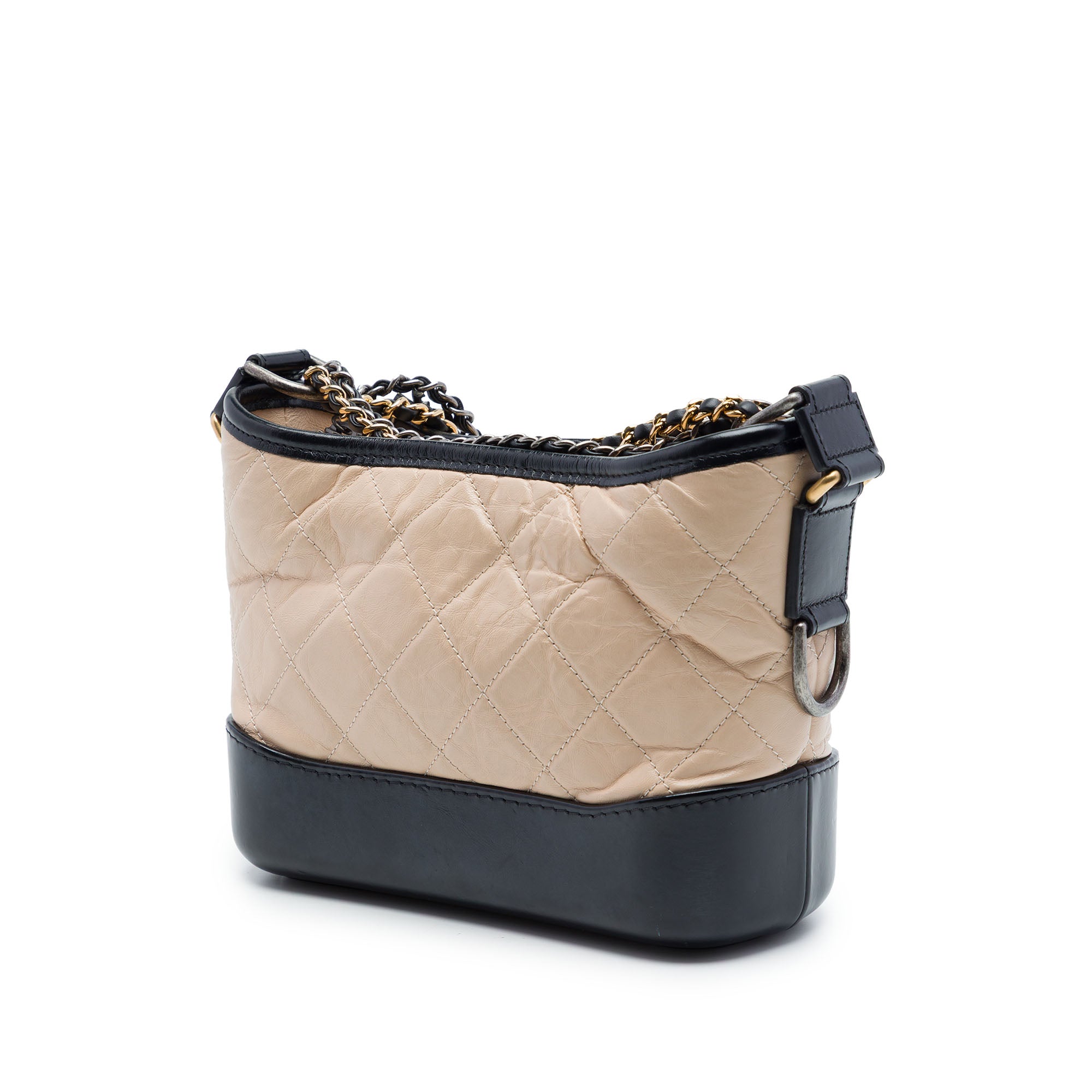 Chanel Small Bicolor Quilted Aged Calfskin Gabrielle Hobo - image 2