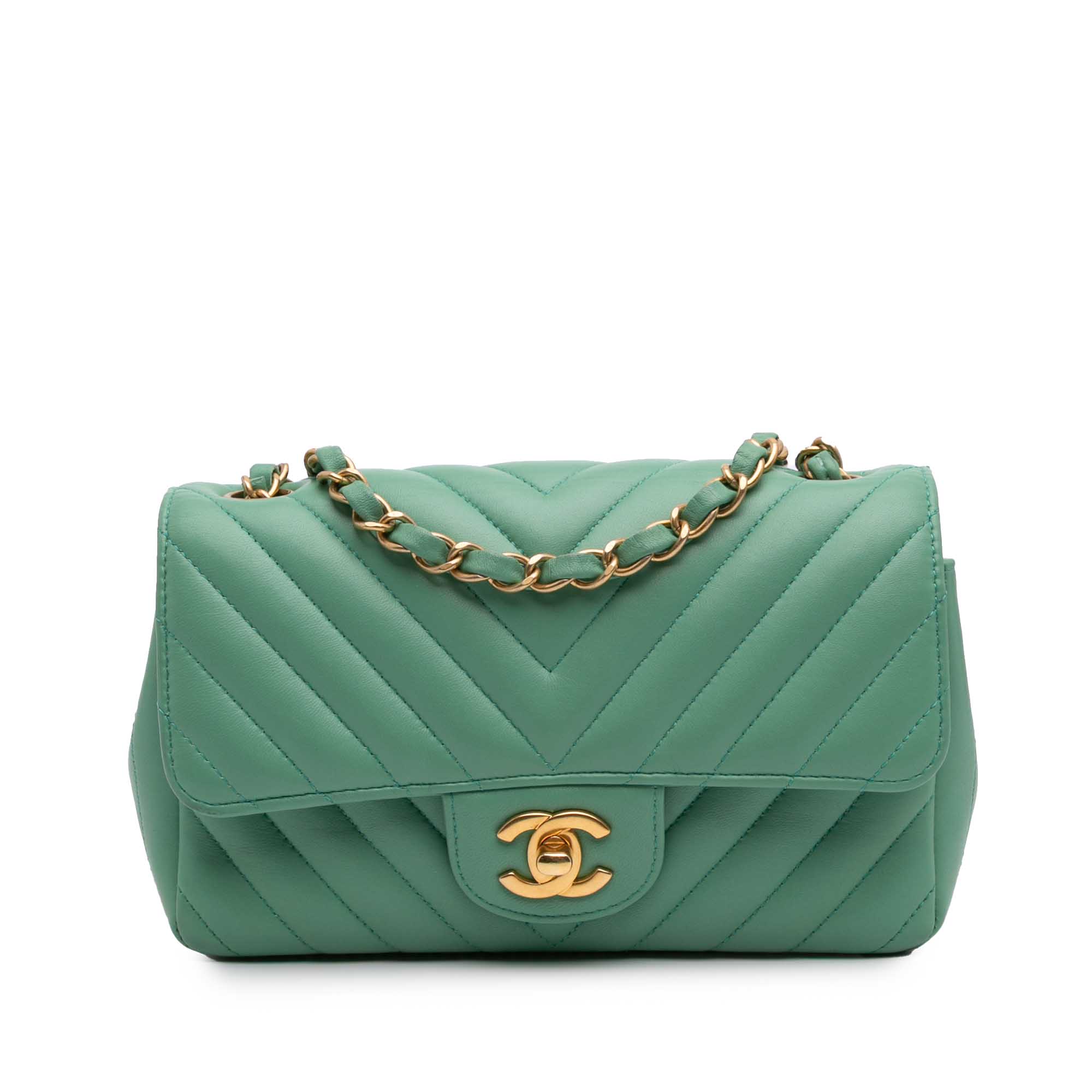 Chanel Mini Rectangular Classic Chevron Lambskin Single Flap - image 1