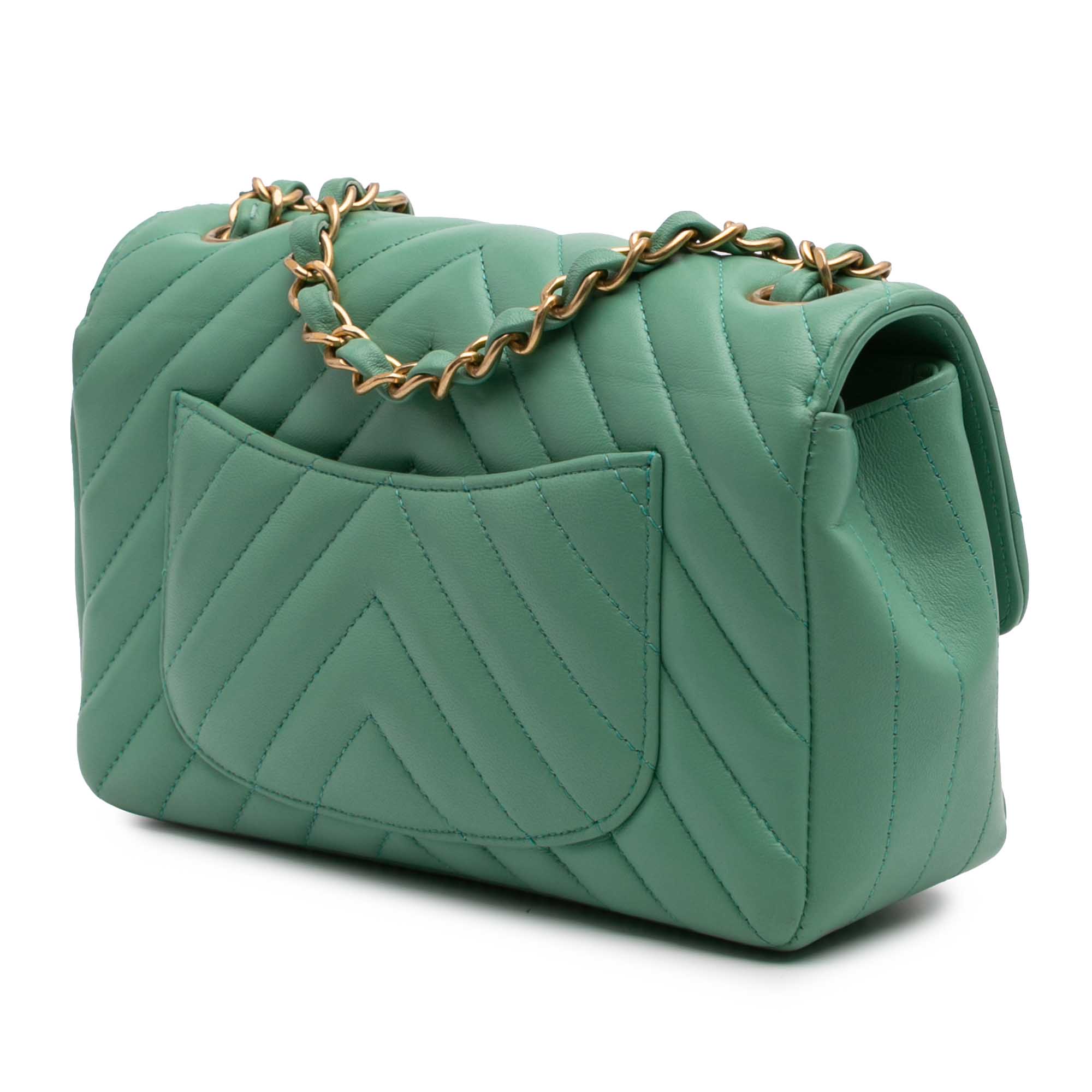 Chanel Mini Rectangular Classic Chevron Lambskin Single Flap - image 2