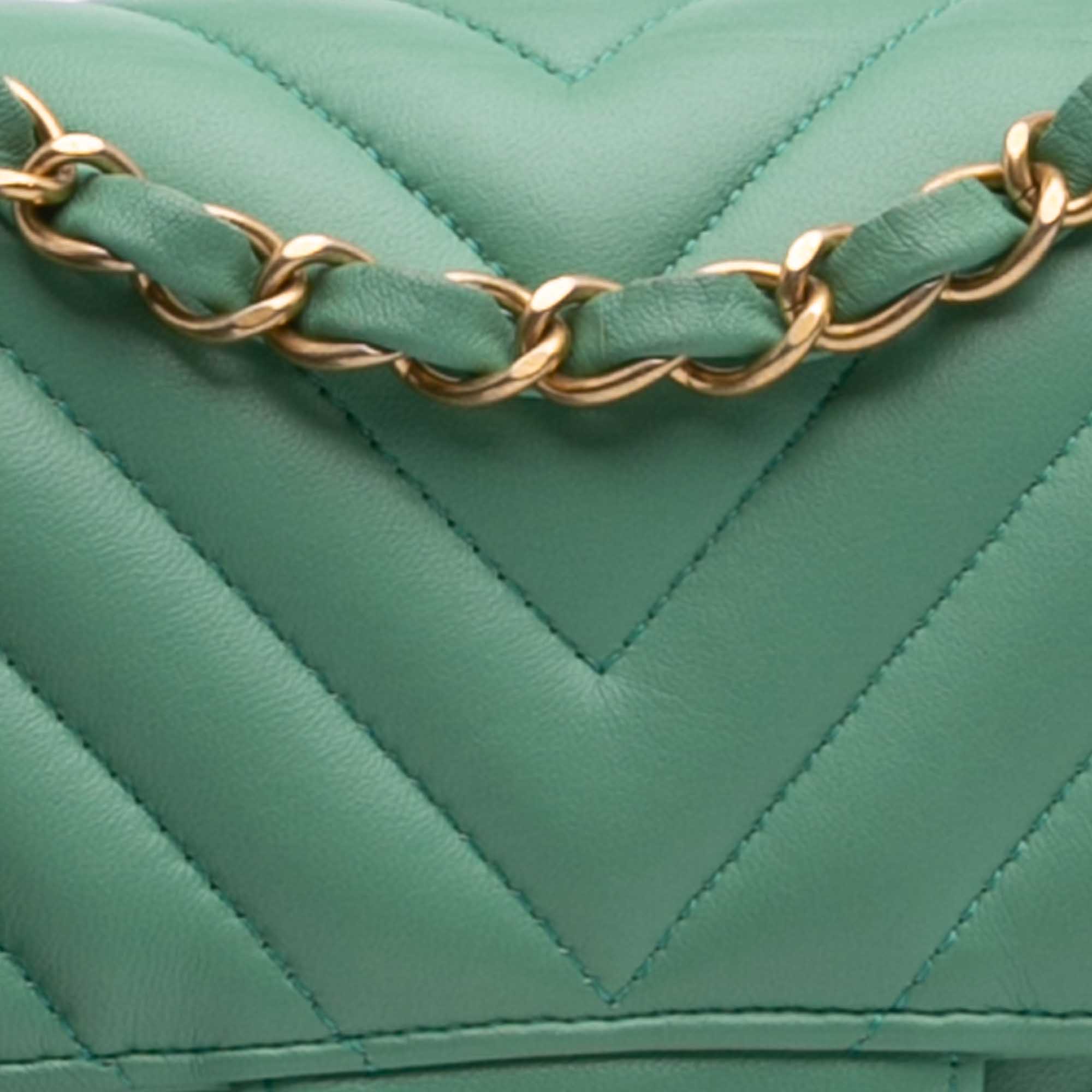 Chanel Mini Rectangular Classic Chevron Lambskin Single Flap - image 5