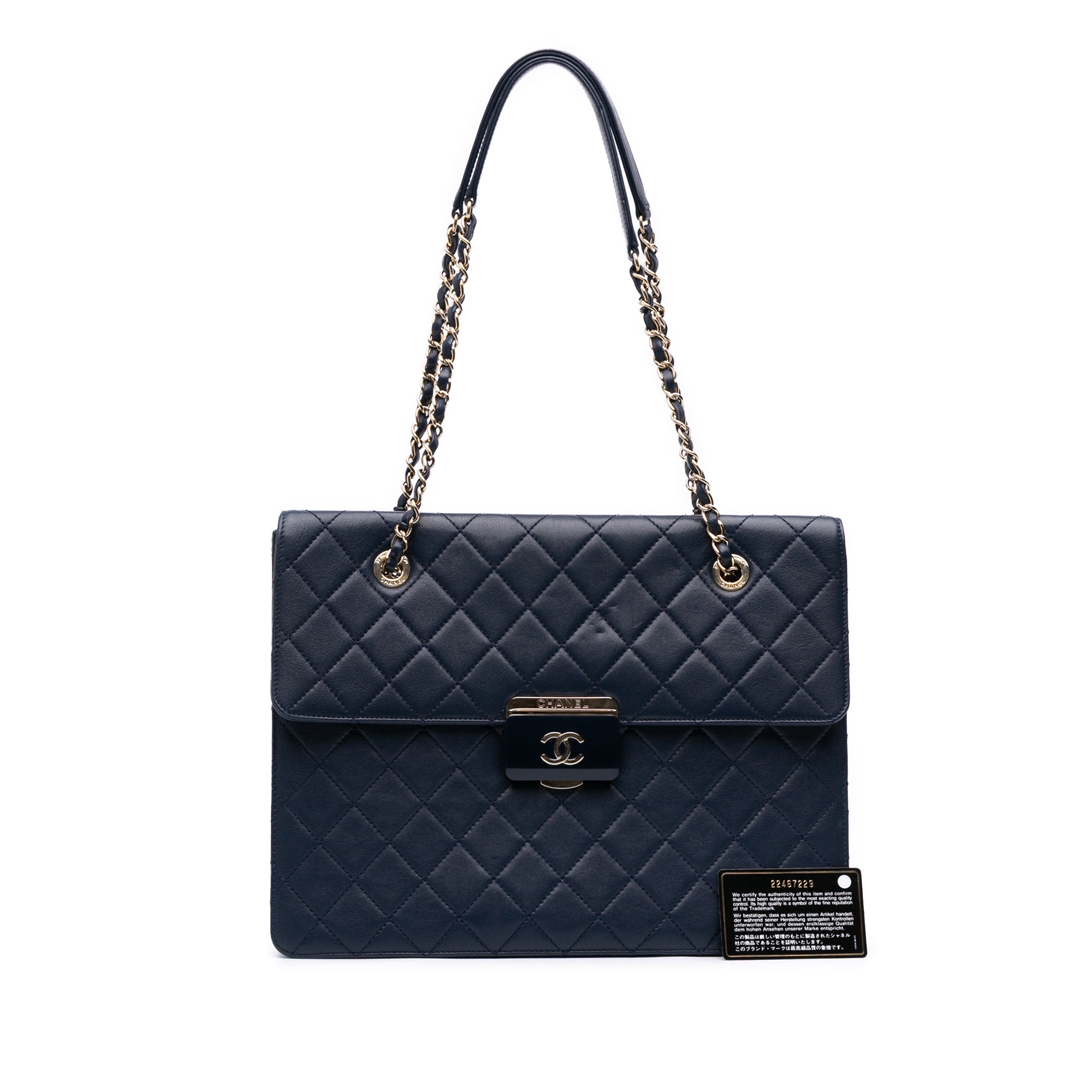 Chanel Quilted Sheepskin Beauty Lock Shopping Tote - image 10