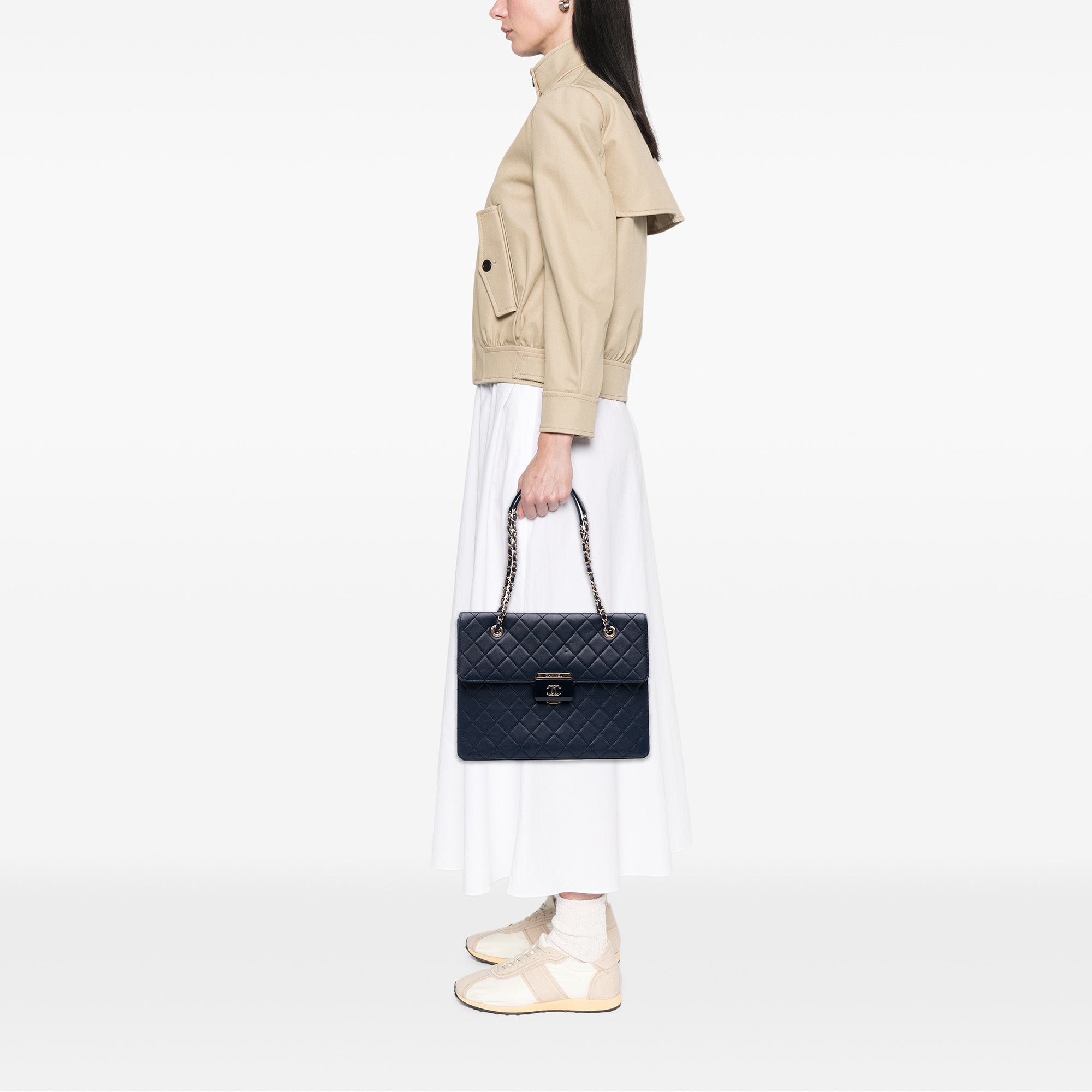 Chanel Quilted Sheepskin Beauty Lock Shopping Tote - image 9