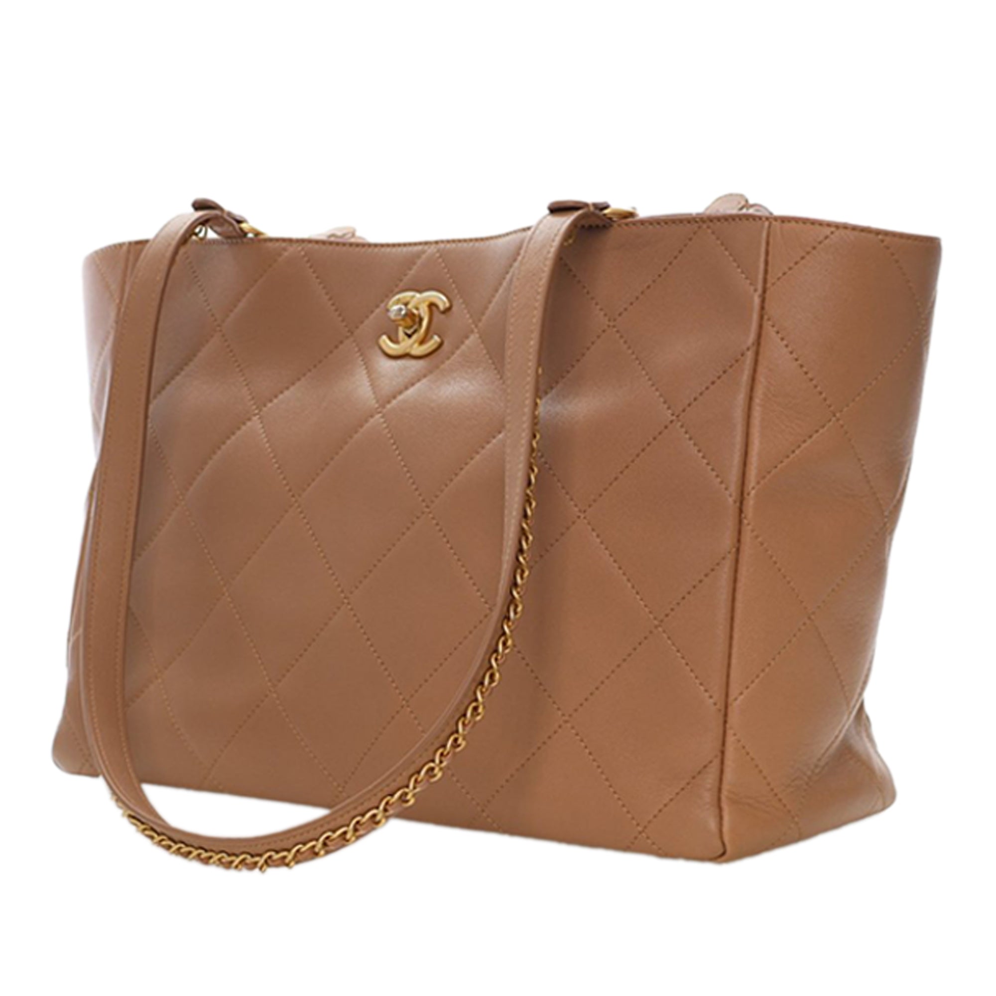 Chanel Quilted Calfskin Turnlock CC Chain Tote - image 2