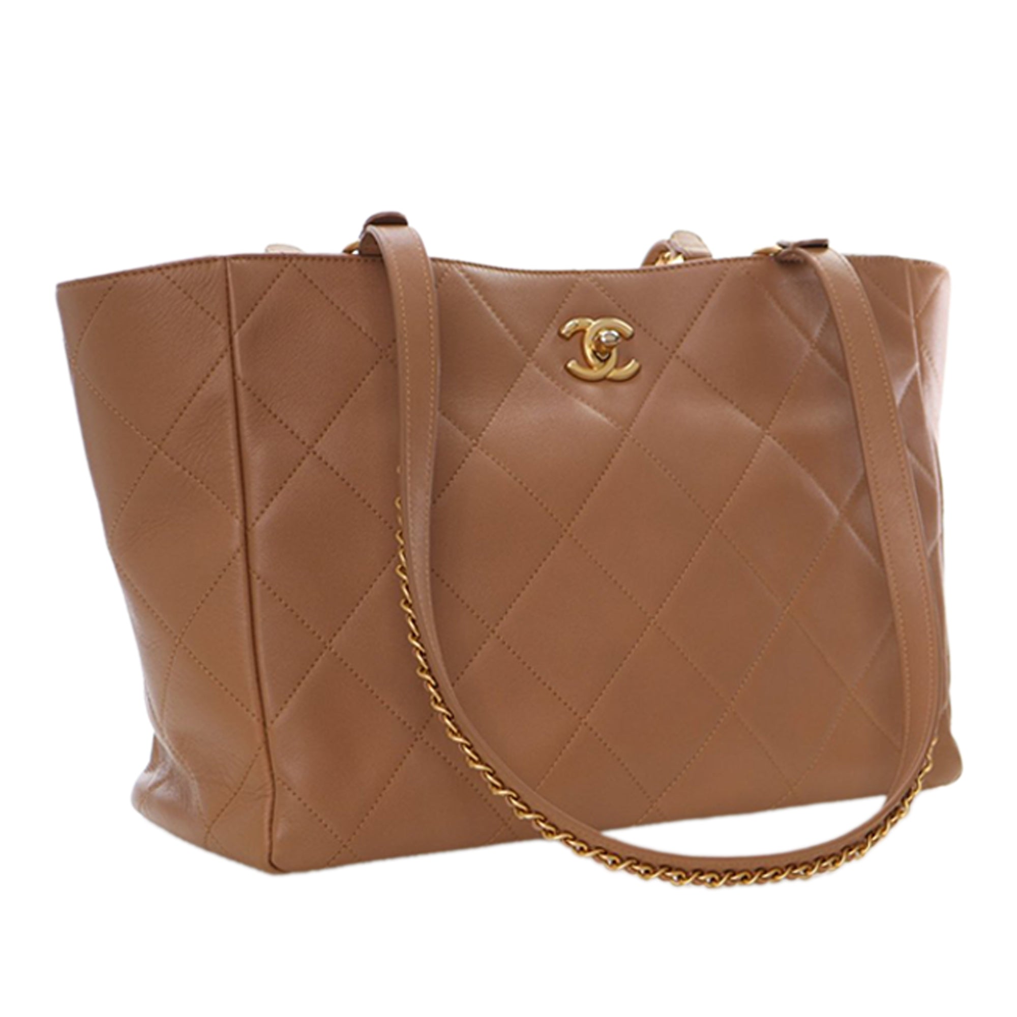 Chanel Quilted Calfskin Turnlock CC Chain Tote - image 3
