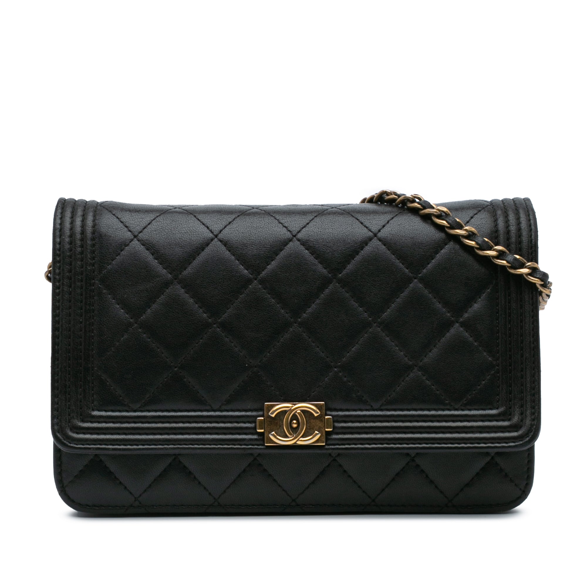 Chanel Quilted Lambskin Boy Wallet On Chain - image 1