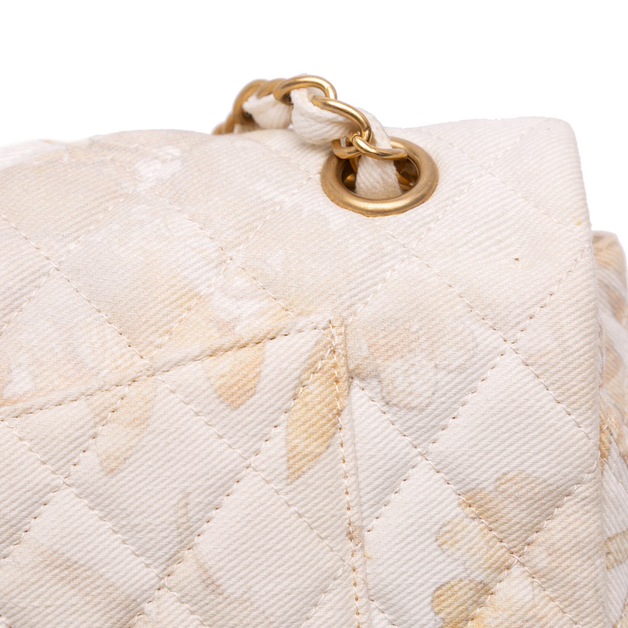 Chanel Medium Classic Printed Denim Floral Double Flap - image 11