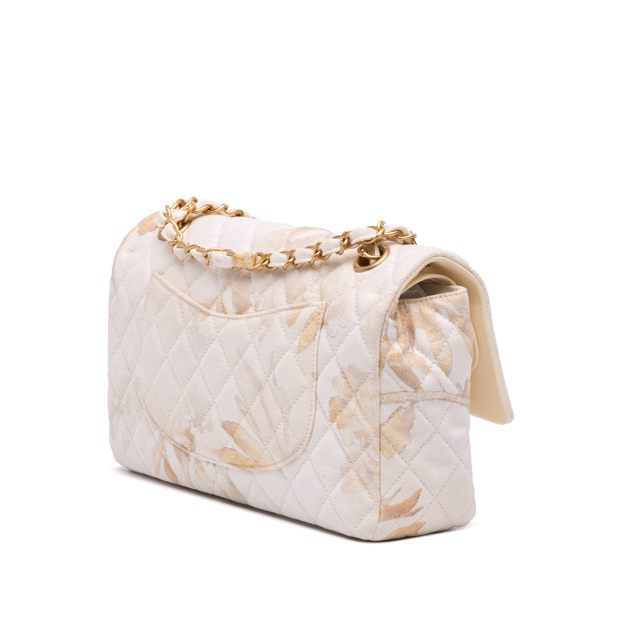Chanel Medium Classic Printed Denim Floral Double Flap - image 2