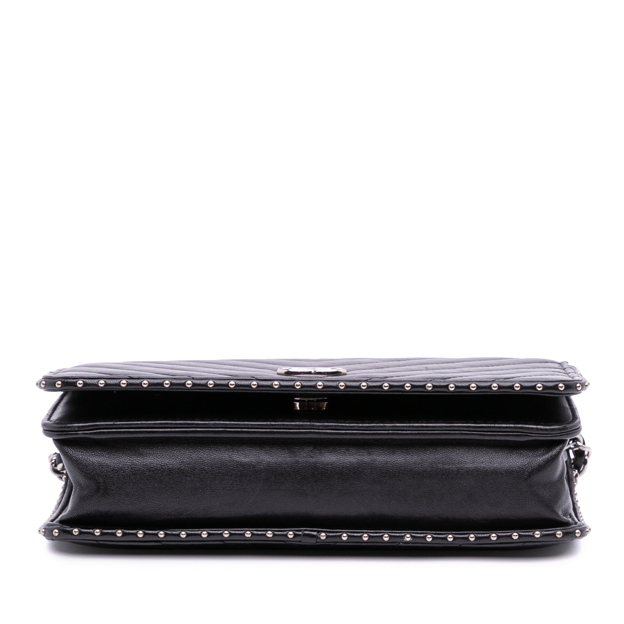 Chanel Chevron Lambskin Studded Wallet On Chain - image 3