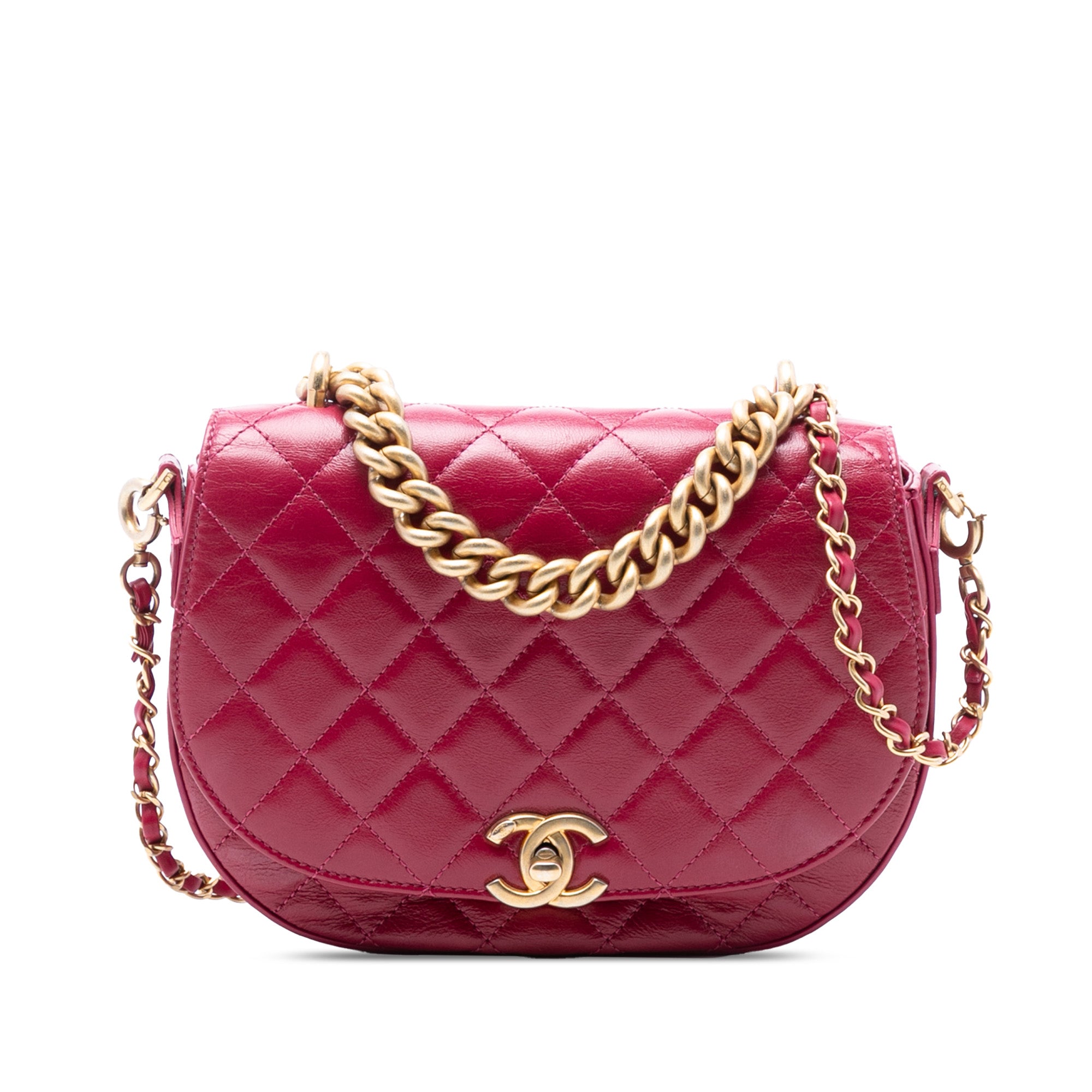 Chanel CC Quilted Shiny Calfskin Single Flap - image 1