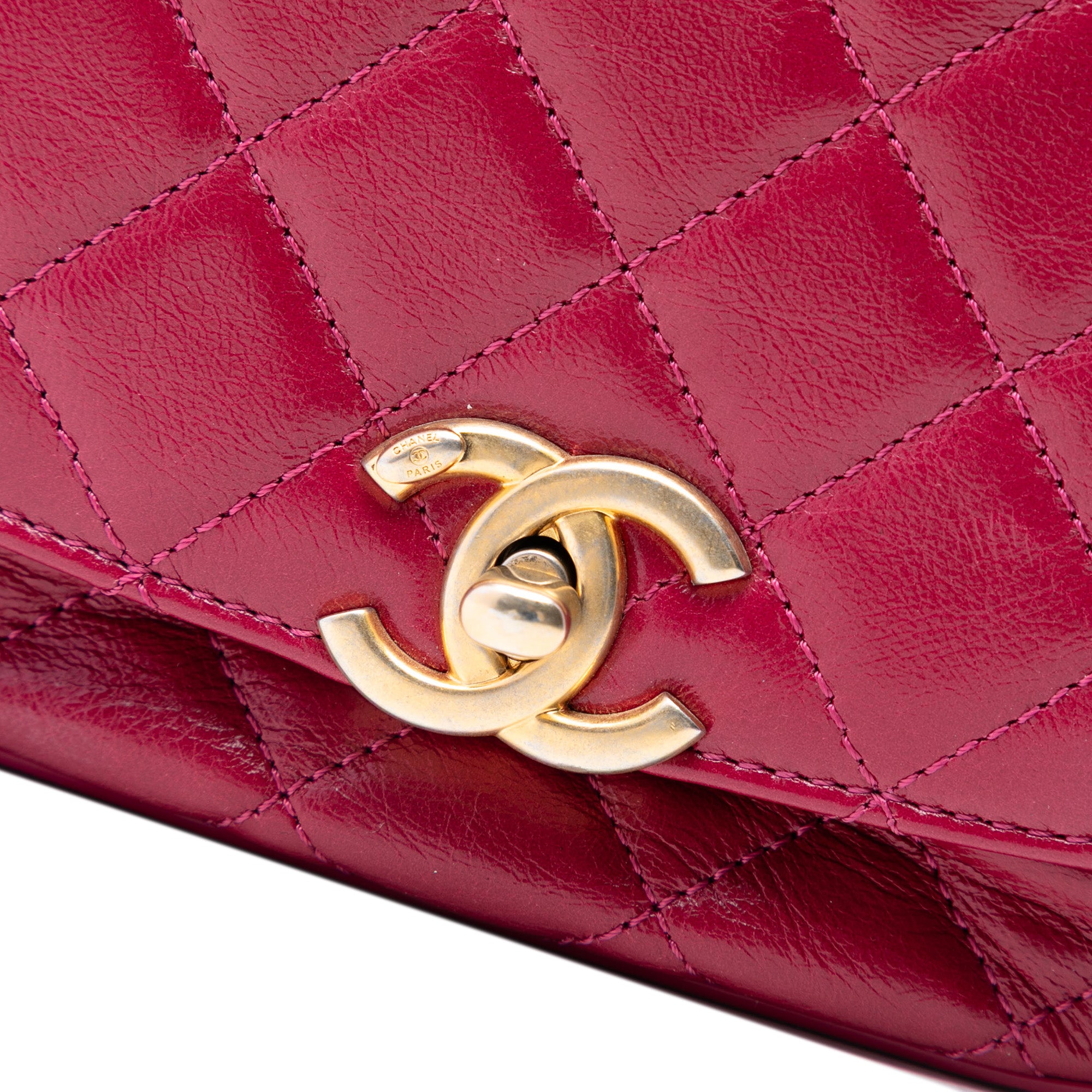 Chanel CC Quilted Shiny Calfskin Single Flap - image 6