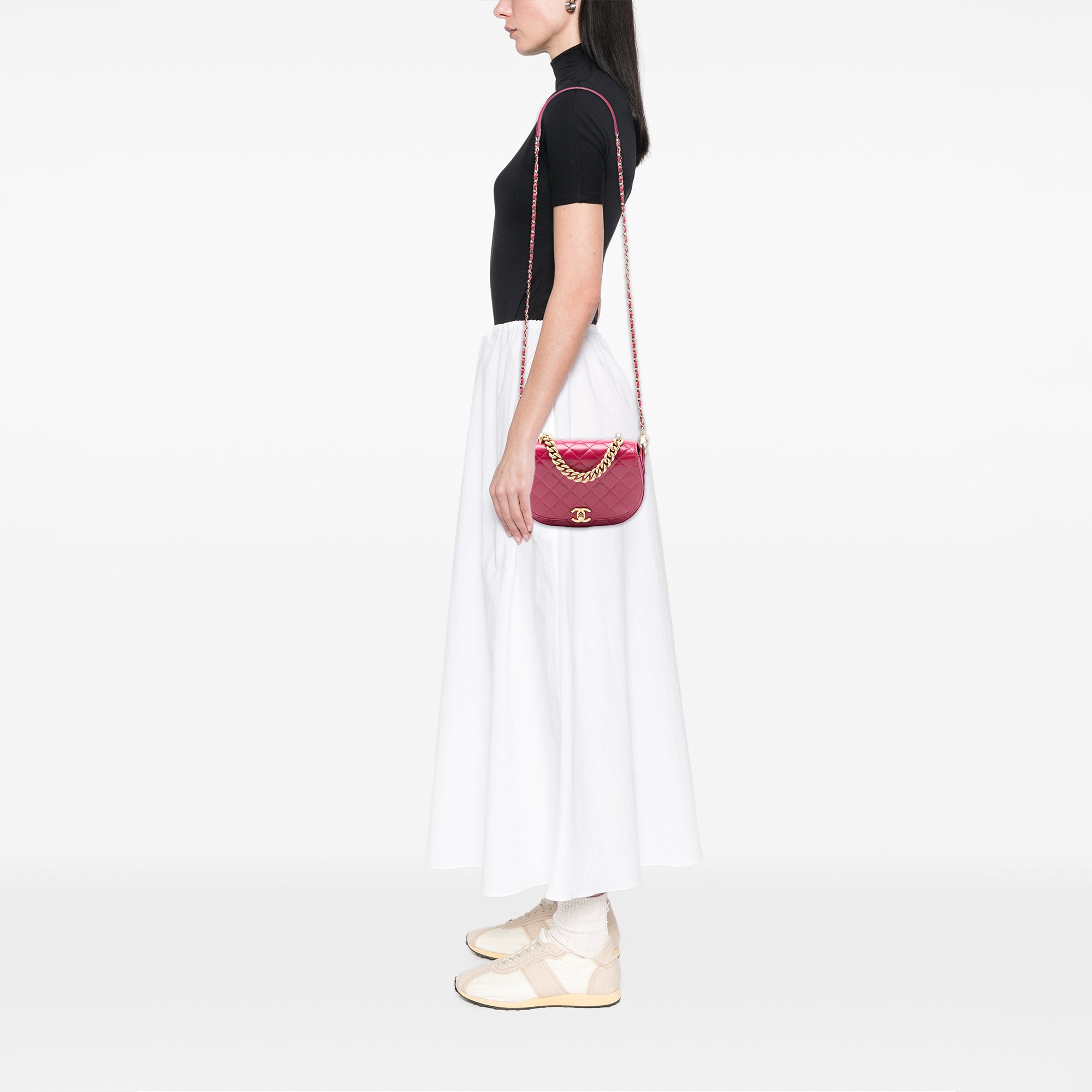 Chanel CC Quilted Shiny Calfskin Single Flap - image 7