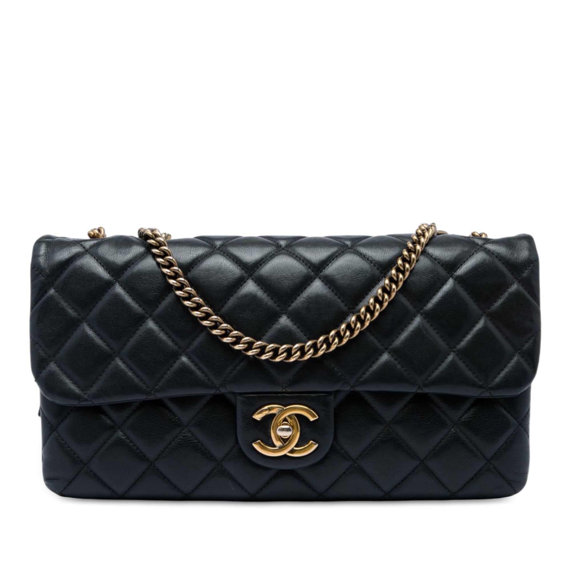 Chanel Quilted Calfskin CC Crown Flap - image 1