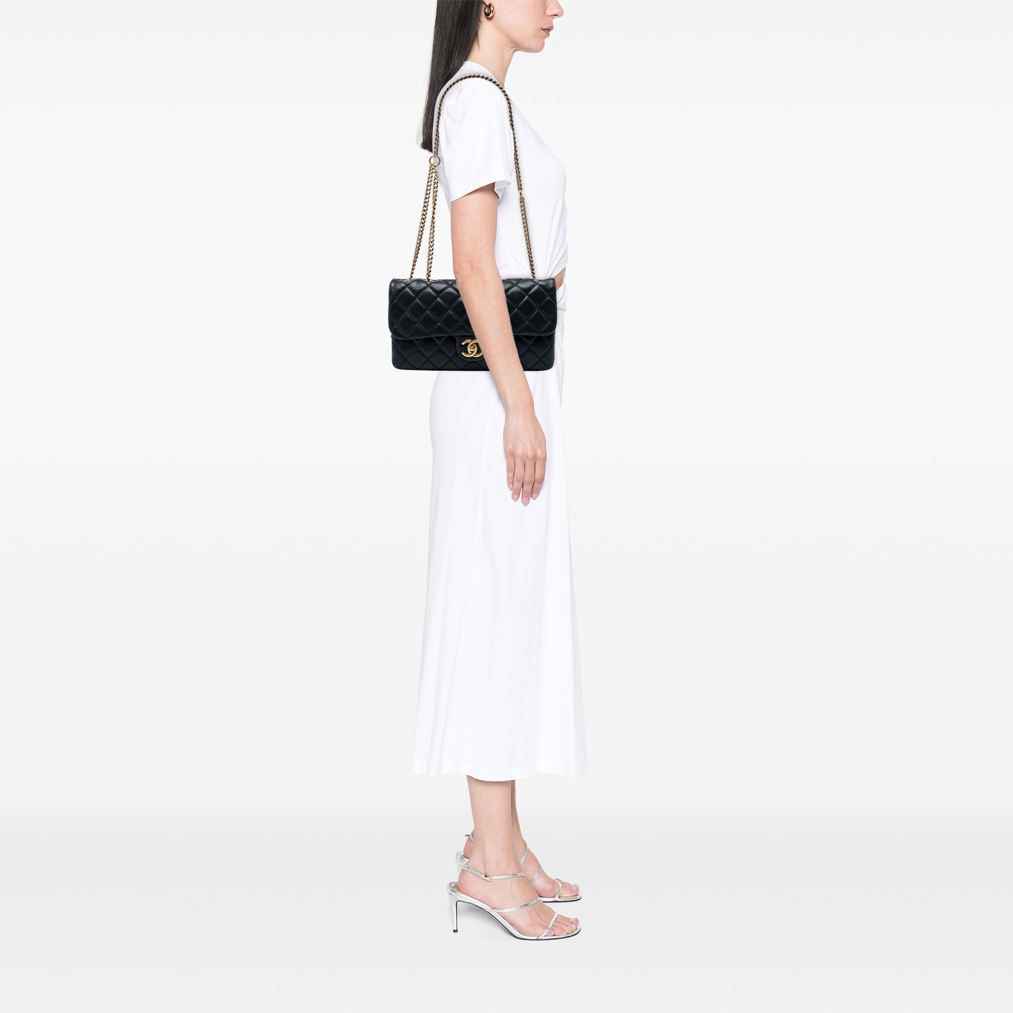 Chanel Quilted Calfskin CC Crown Flap - image 6