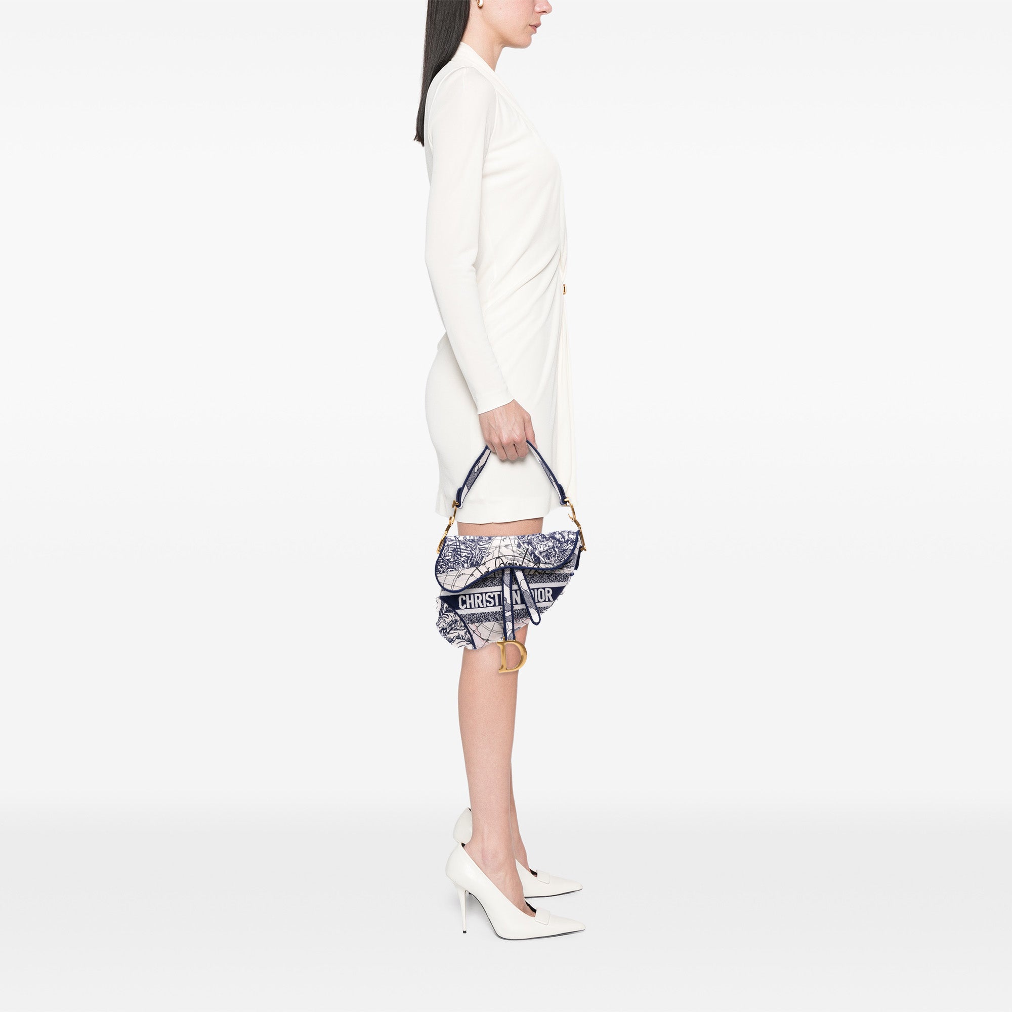 Dior Canvas Embroidered Around the World Saddle Bag - image 8