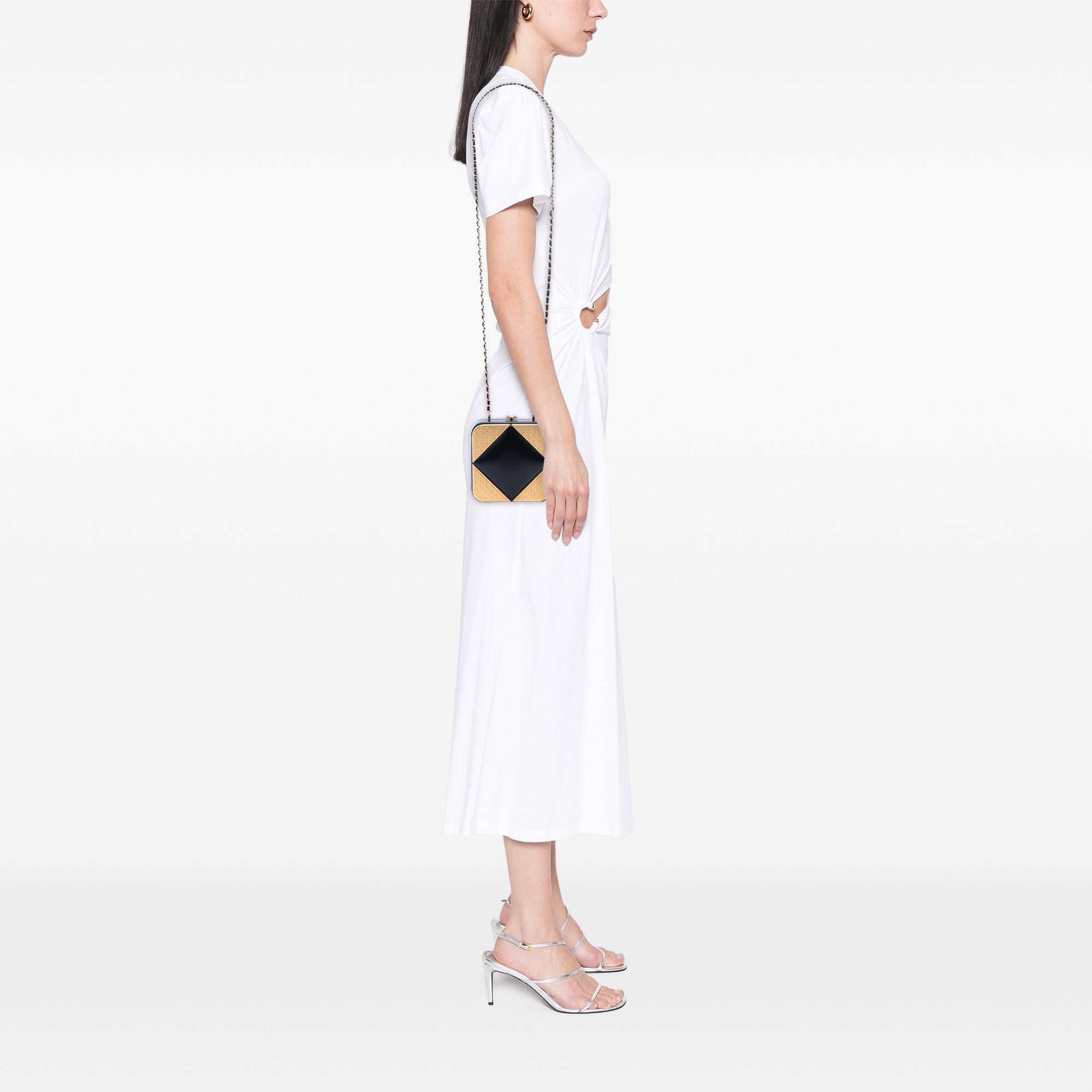 Chanel CC Lambskin and Metal Square Clutch with Chain - image 7