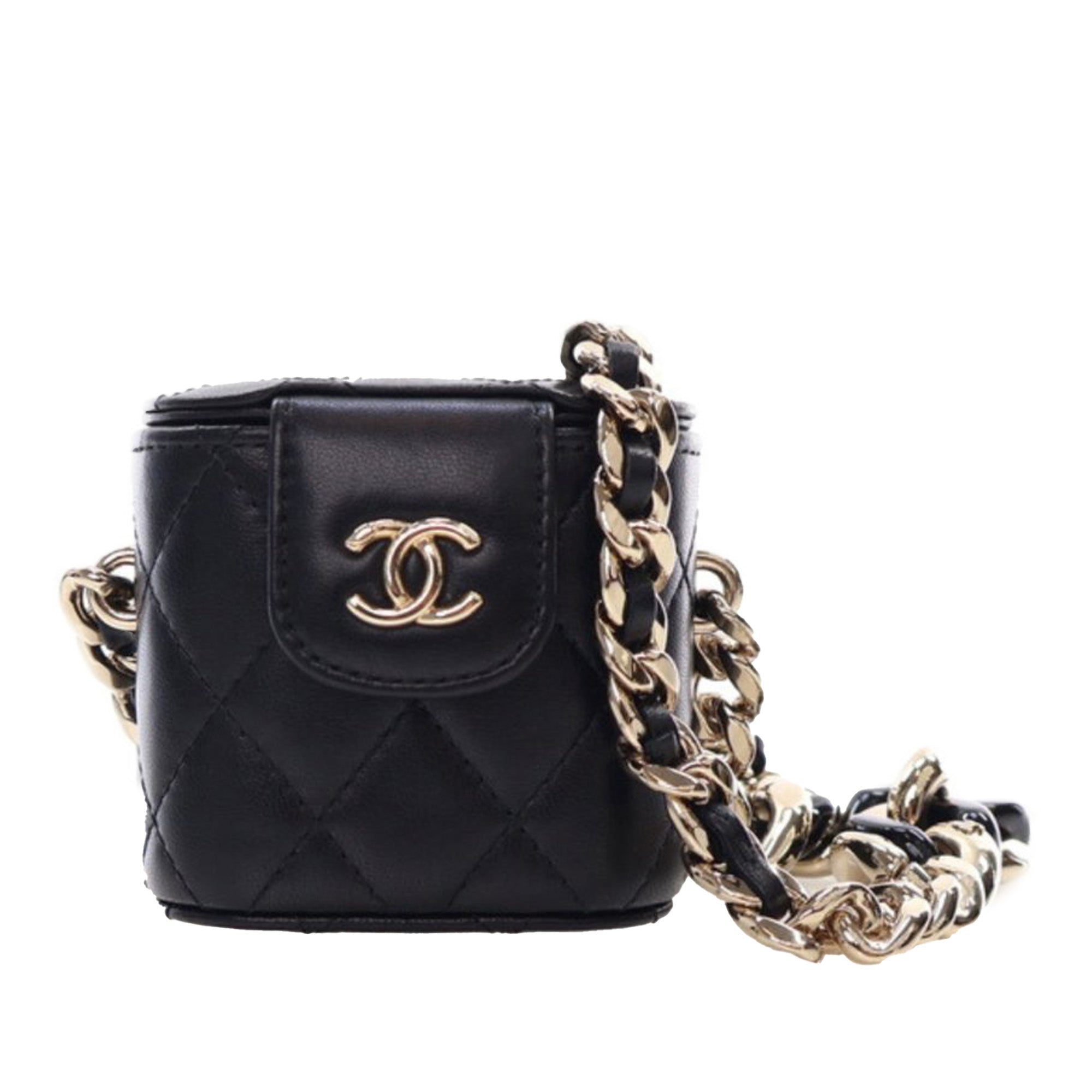Chanel Mini Quilted Lambskin Resin Elegant Chain Tubular Vanity Case - image 1