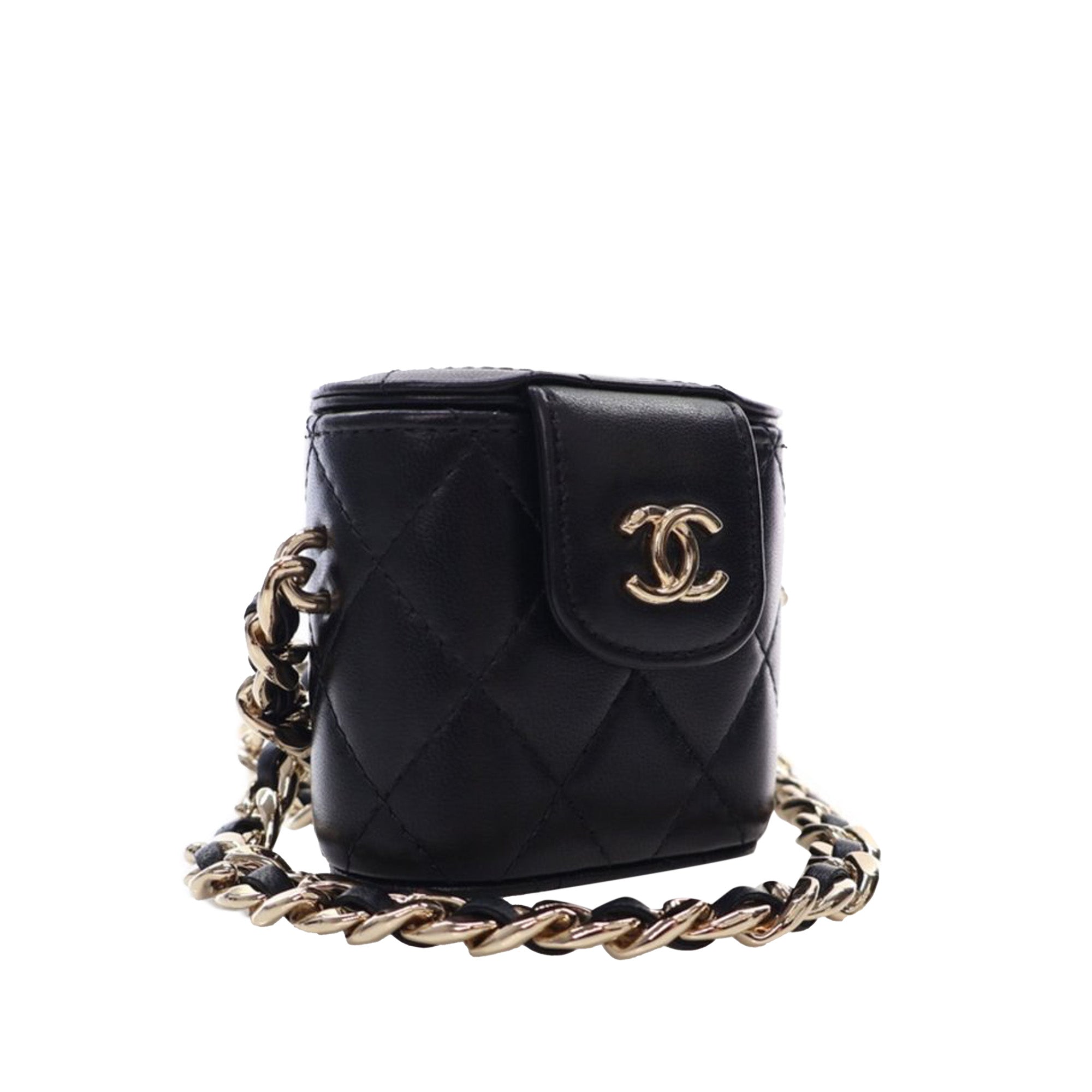 Chanel Mini Quilted Lambskin Resin Elegant Chain Tubular Vanity Case - image 2