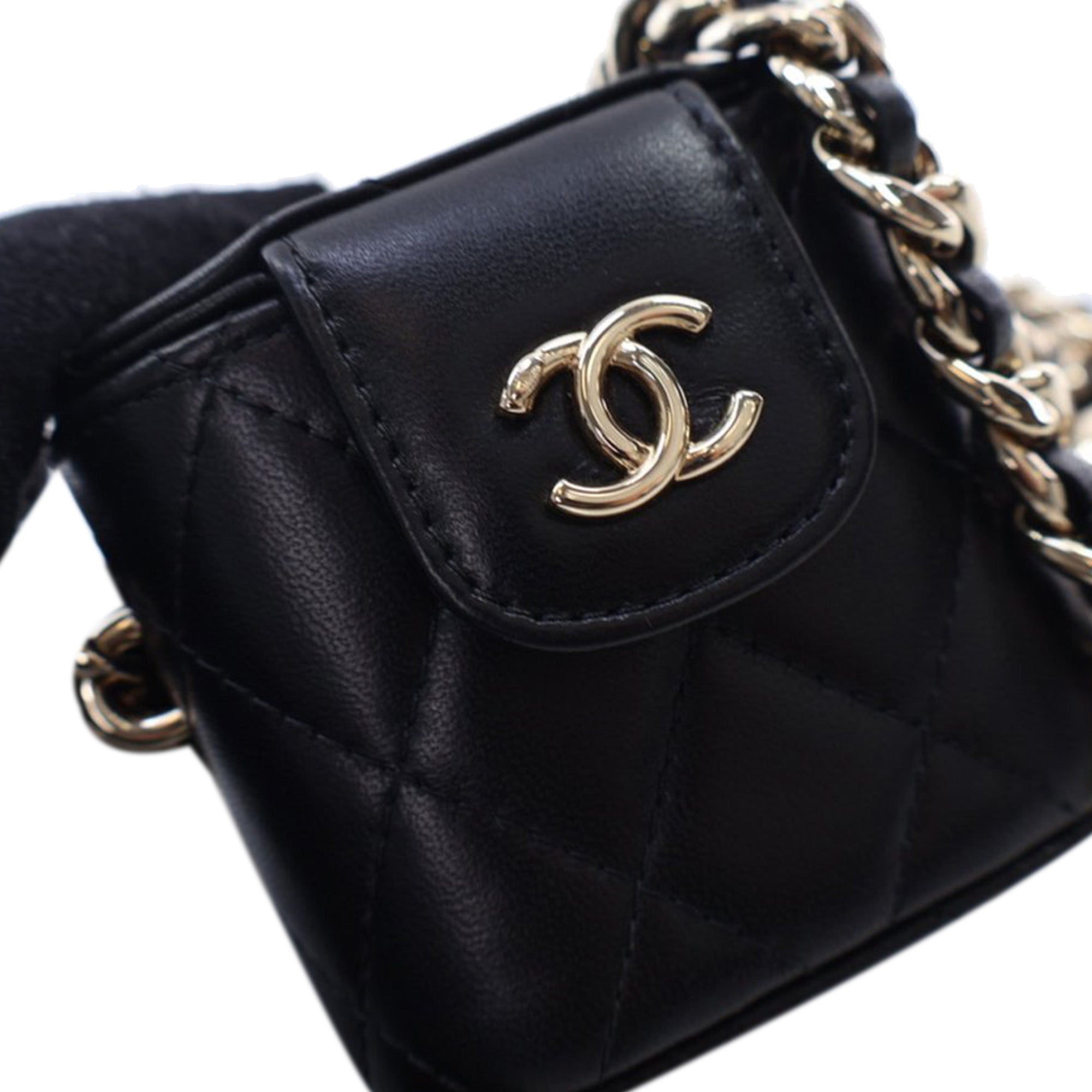 Chanel Mini Quilted Lambskin Resin Elegant Chain Tubular Vanity Case - image 8