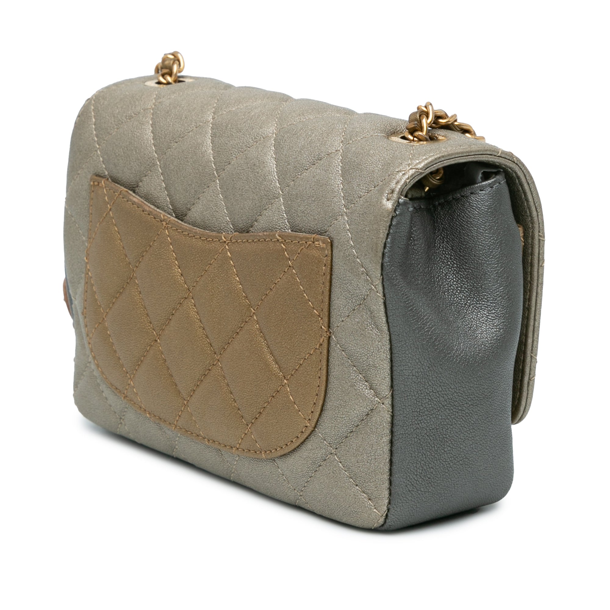Chanel Small Tricolor Quilted Lambskin Camellia Flower Flap - image 2