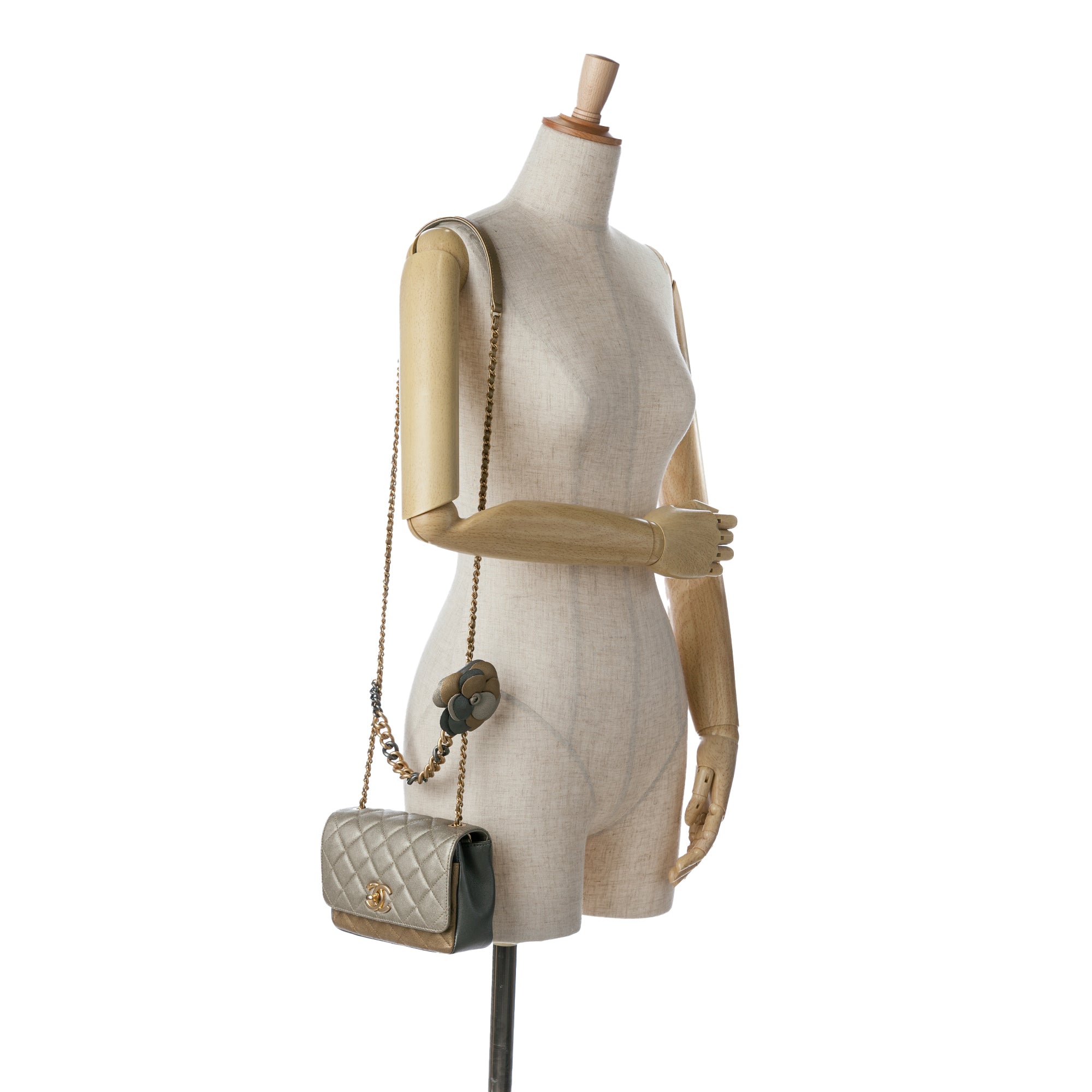 Chanel Small Tricolor Quilted Lambskin Camellia Flower Flap - image 9