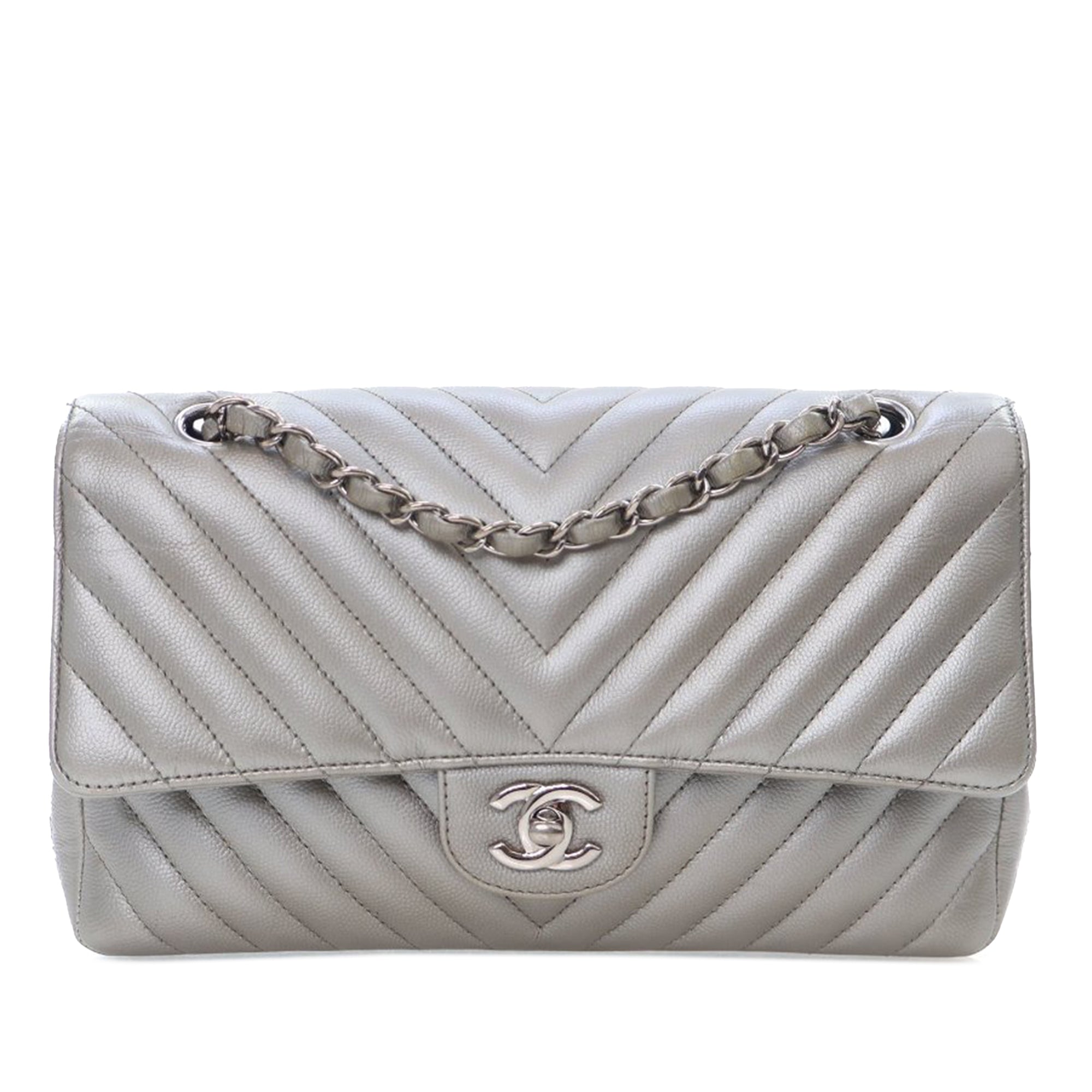 Chanel Medium Classic Chevron Caviar Double Flap - image 1