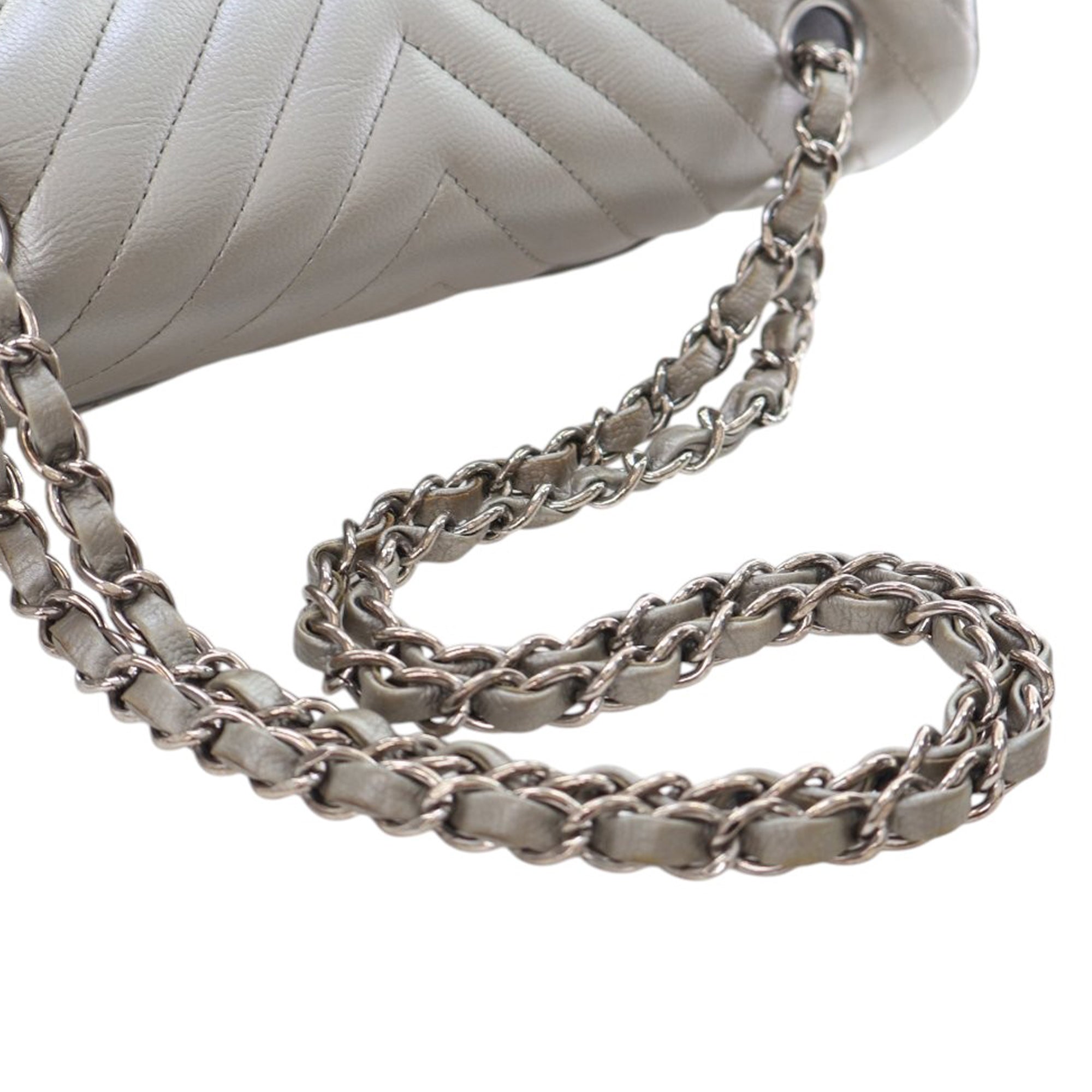 Chanel Medium Classic Chevron Caviar Double Flap - image 12