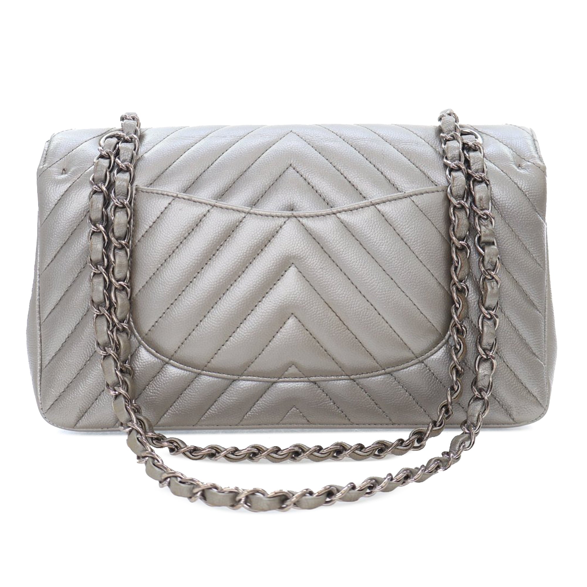Chanel Medium Classic Chevron Caviar Double Flap - image 3