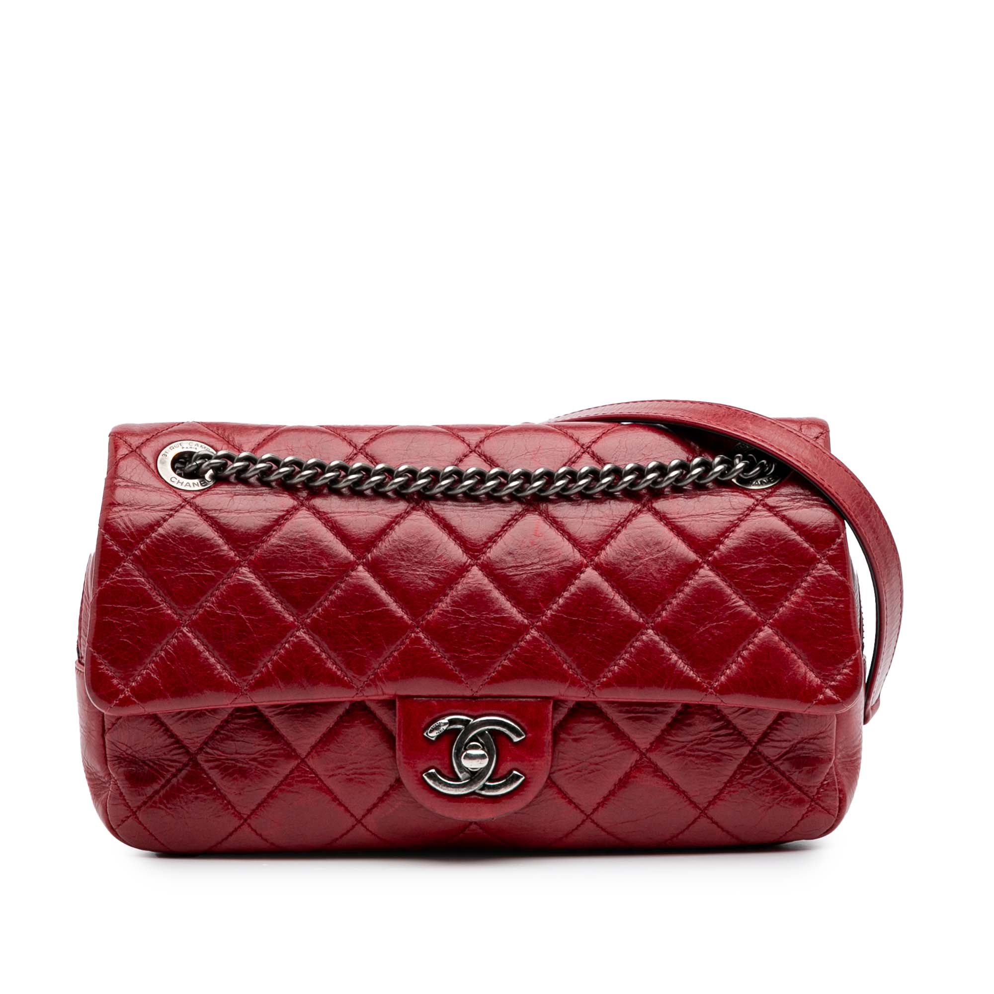 Chanel Medium Quilted Glazed Calfskin Duo Color Flap - image 1
