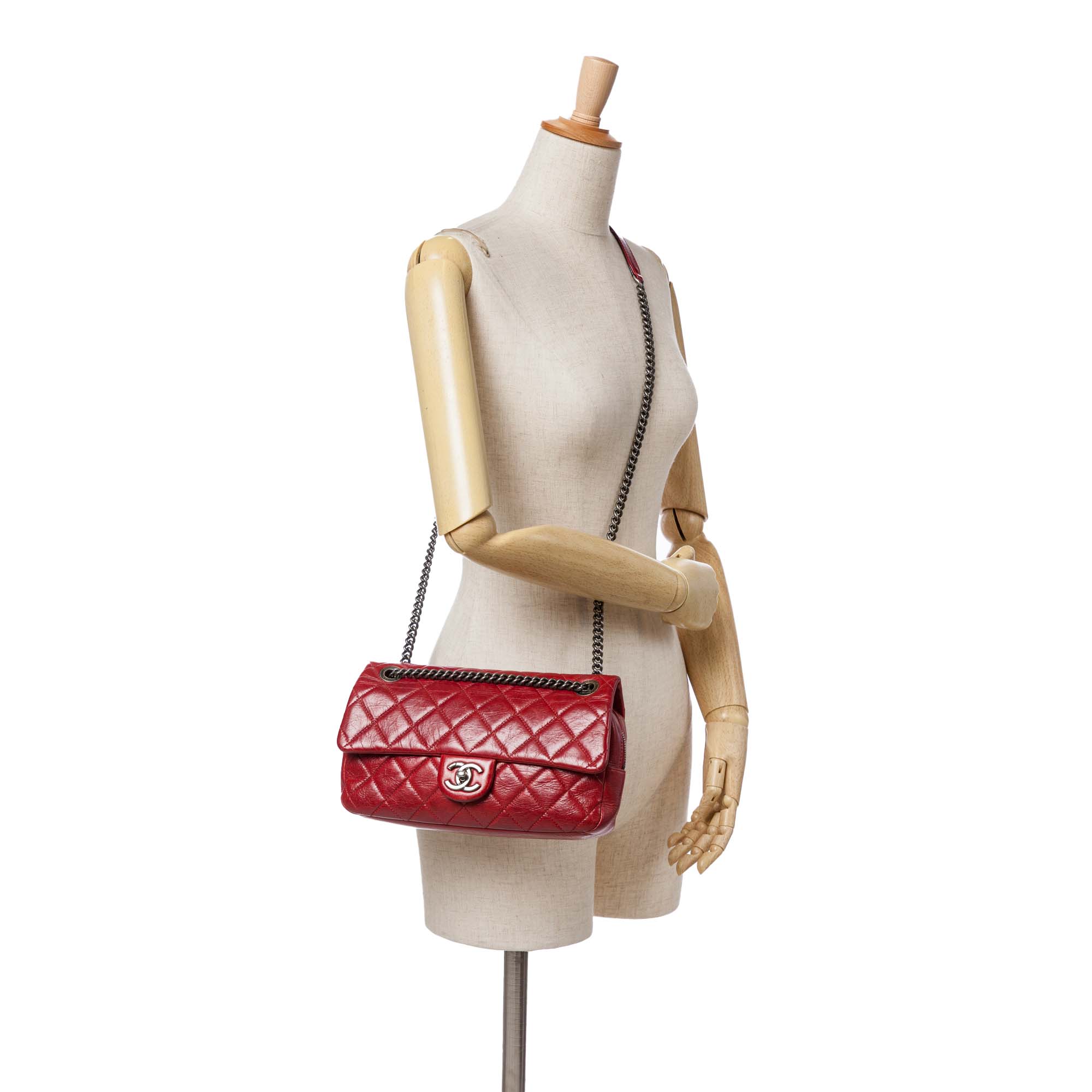 Chanel Medium Quilted Glazed Calfskin Duo Color Flap - image 11