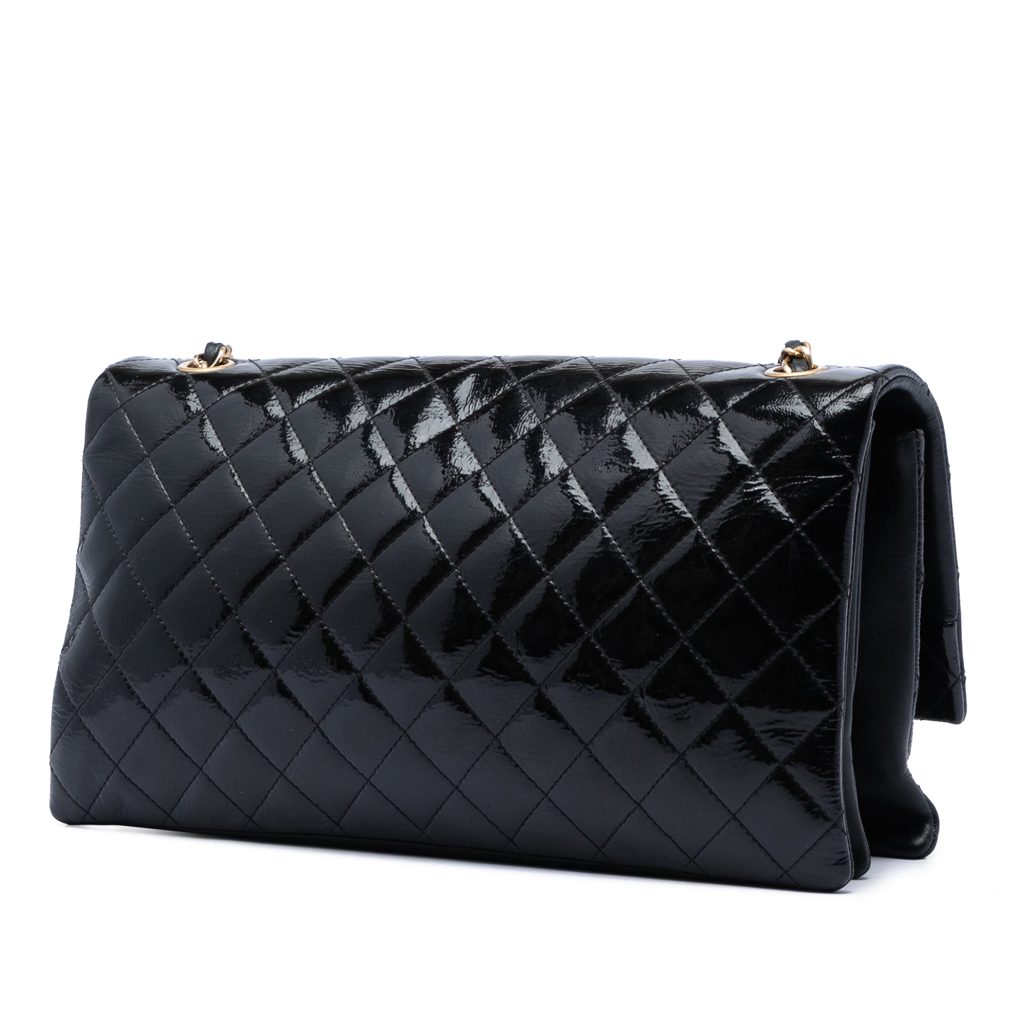 Chanel Quilted Crinkled Patent Pagoda Accordion Flap - image 2