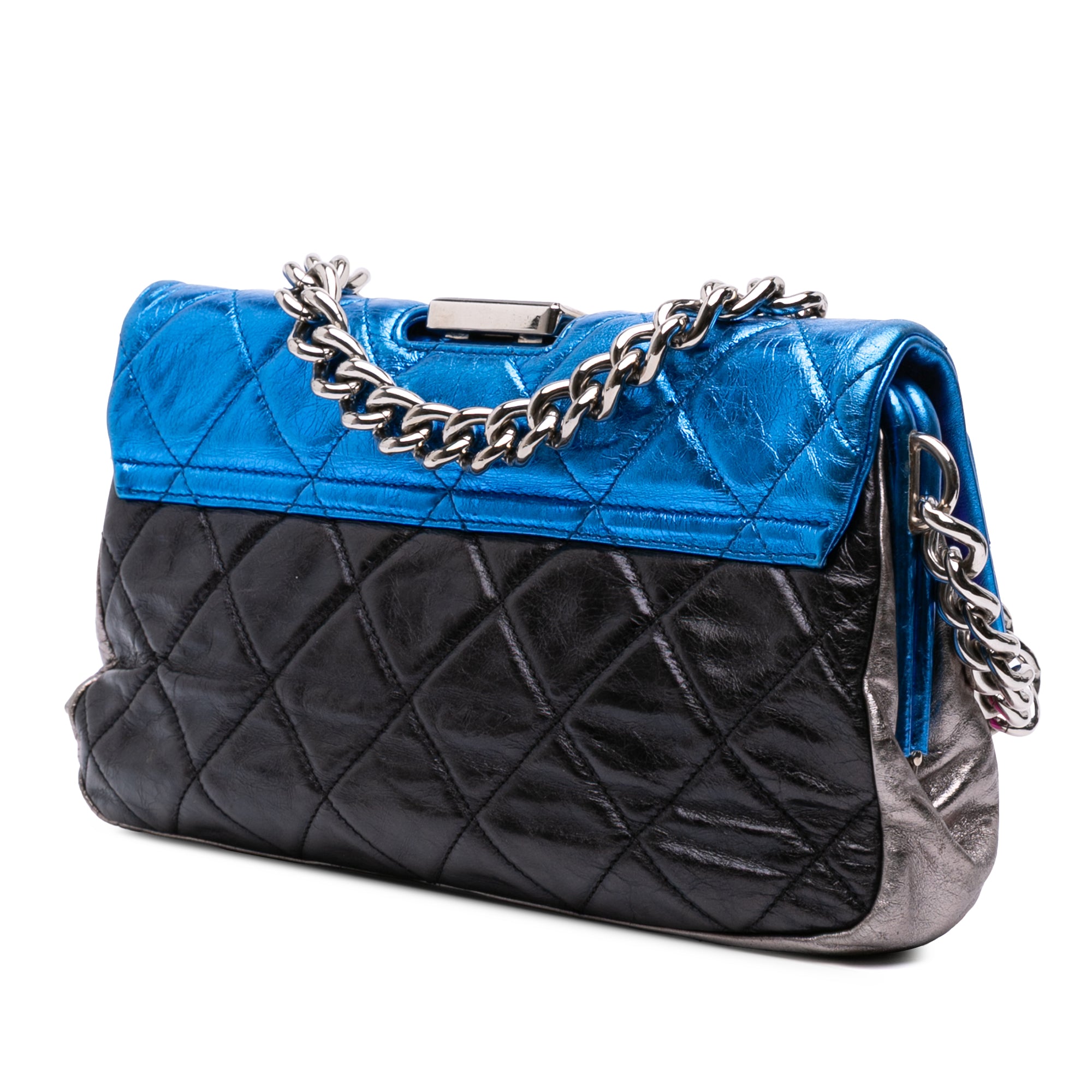 Chanel Multicolor Quilted Metallic Calfskin Modern Chain Flap Frame Bag - image 2