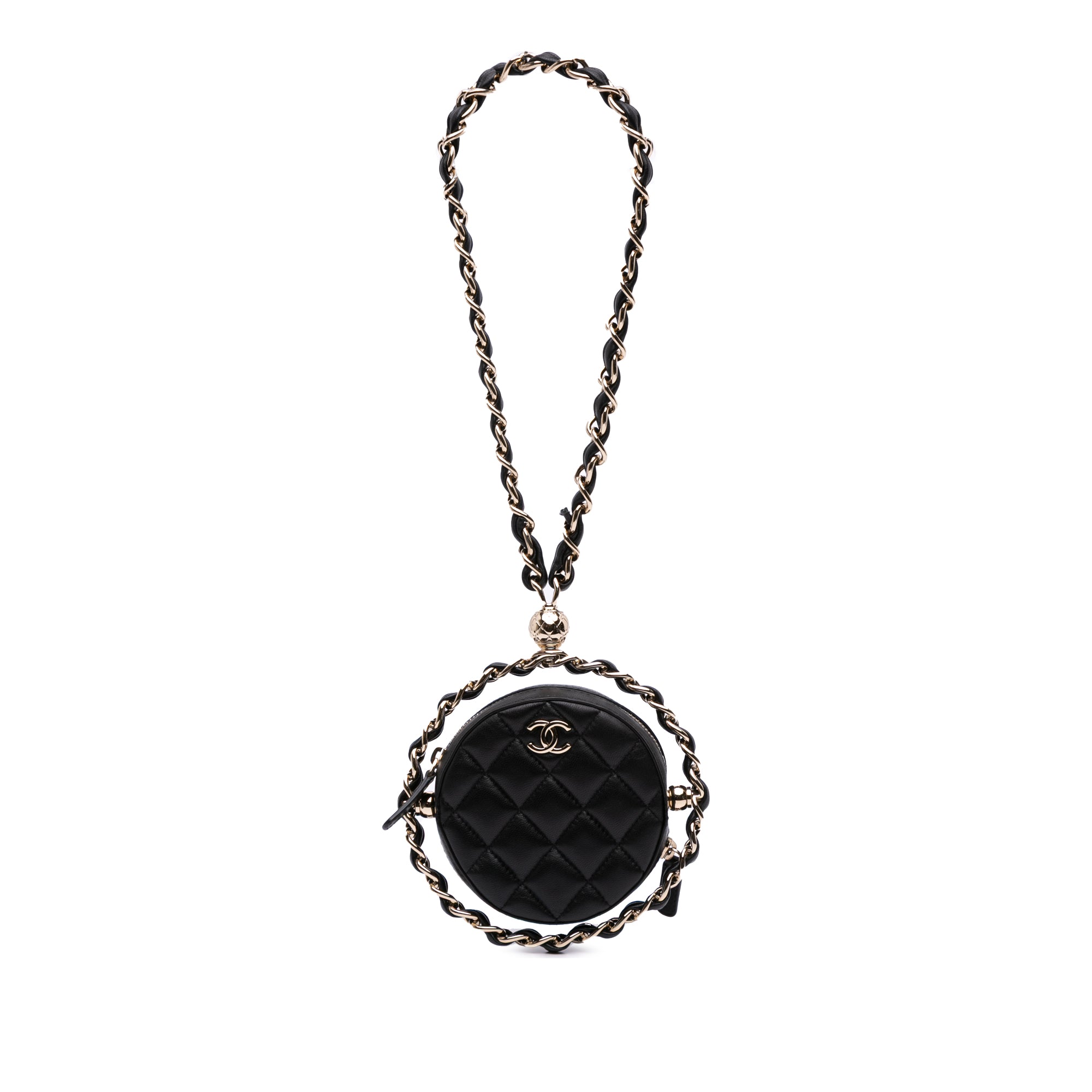 Chanel CC Quilted Lambskin Round Chain Around Clutch With Chain - image 1