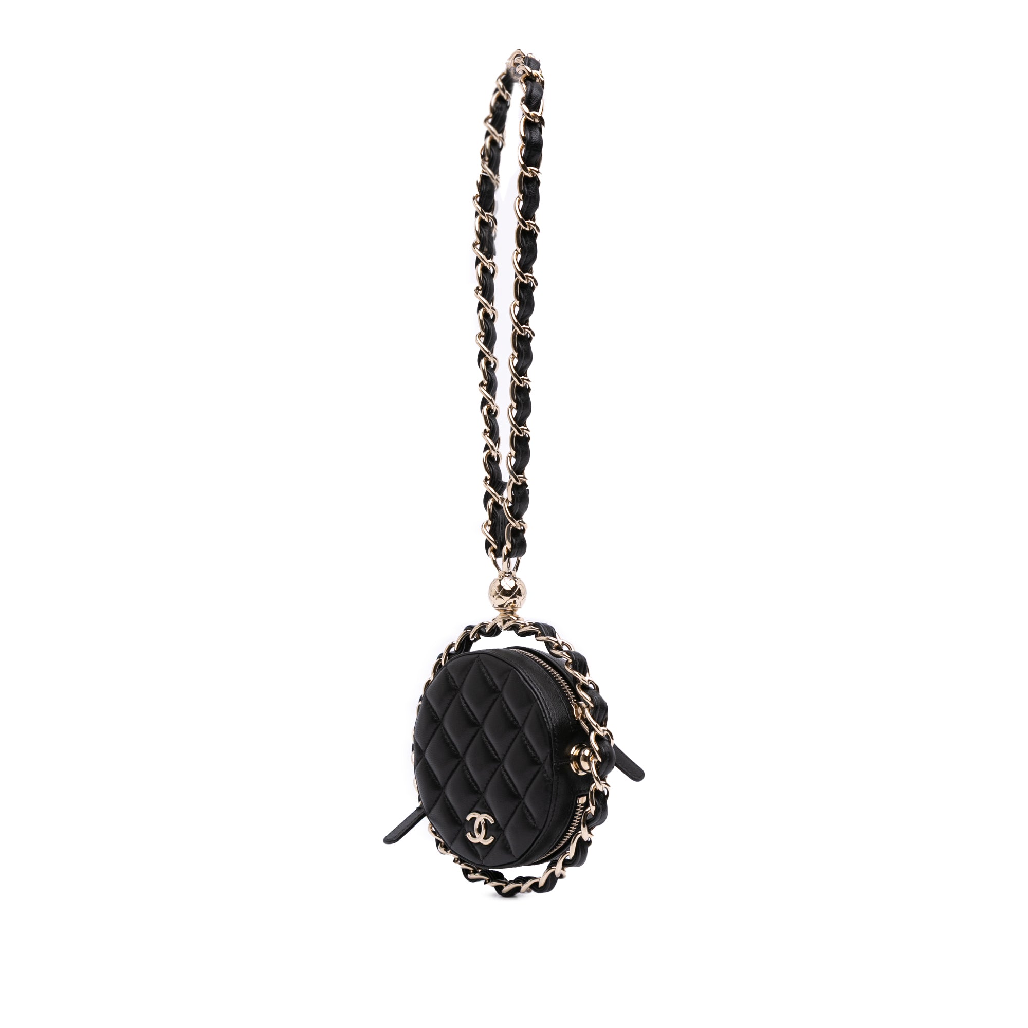 Chanel CC Quilted Lambskin Round Chain Around Clutch With Chain - image 2