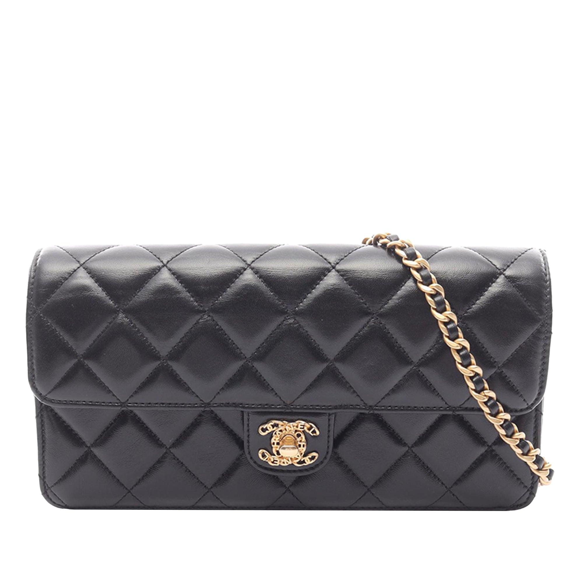 Chanel CC Quilted Lambskin East West Single Flap - image 1