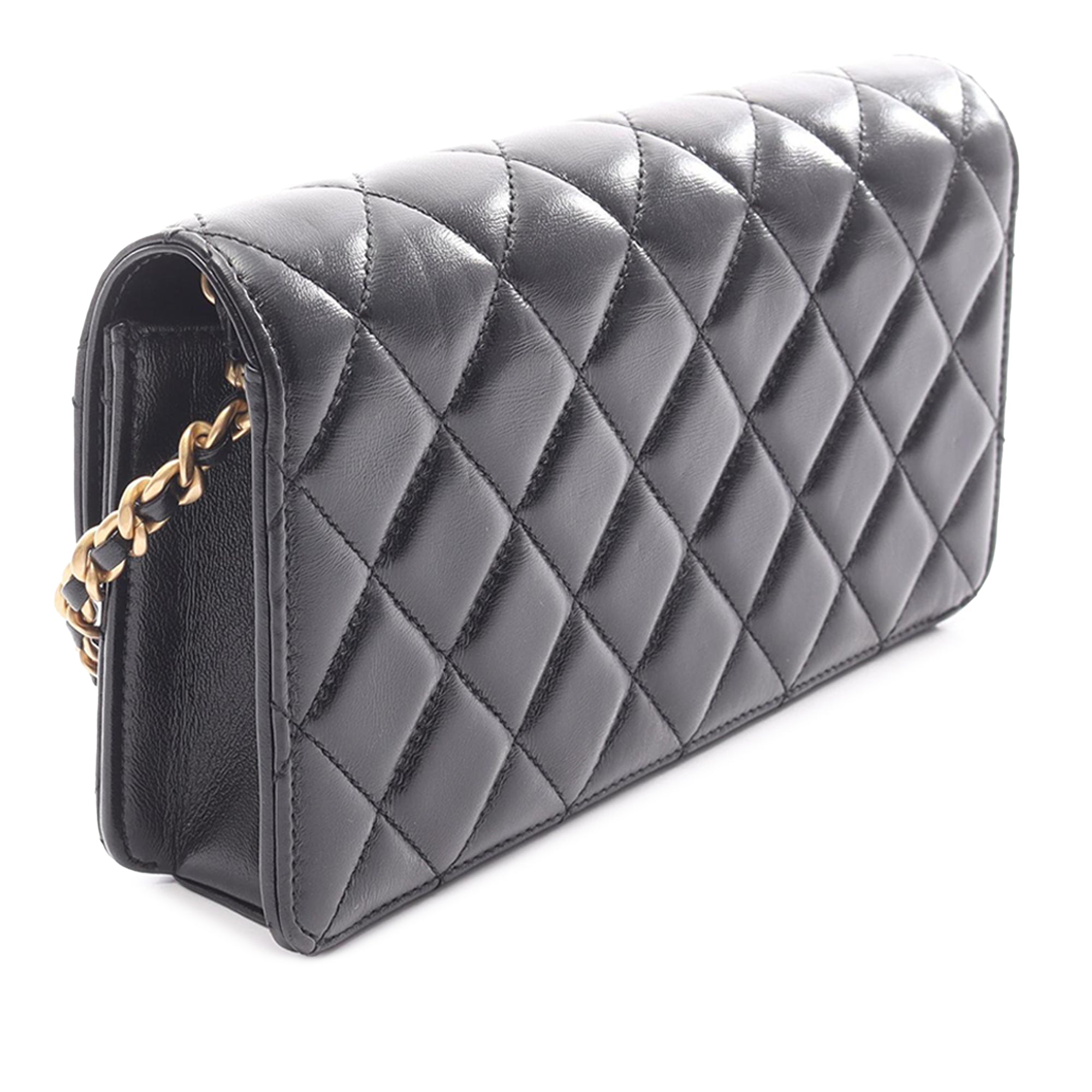Chanel CC Quilted Lambskin East West Single Flap - image 2