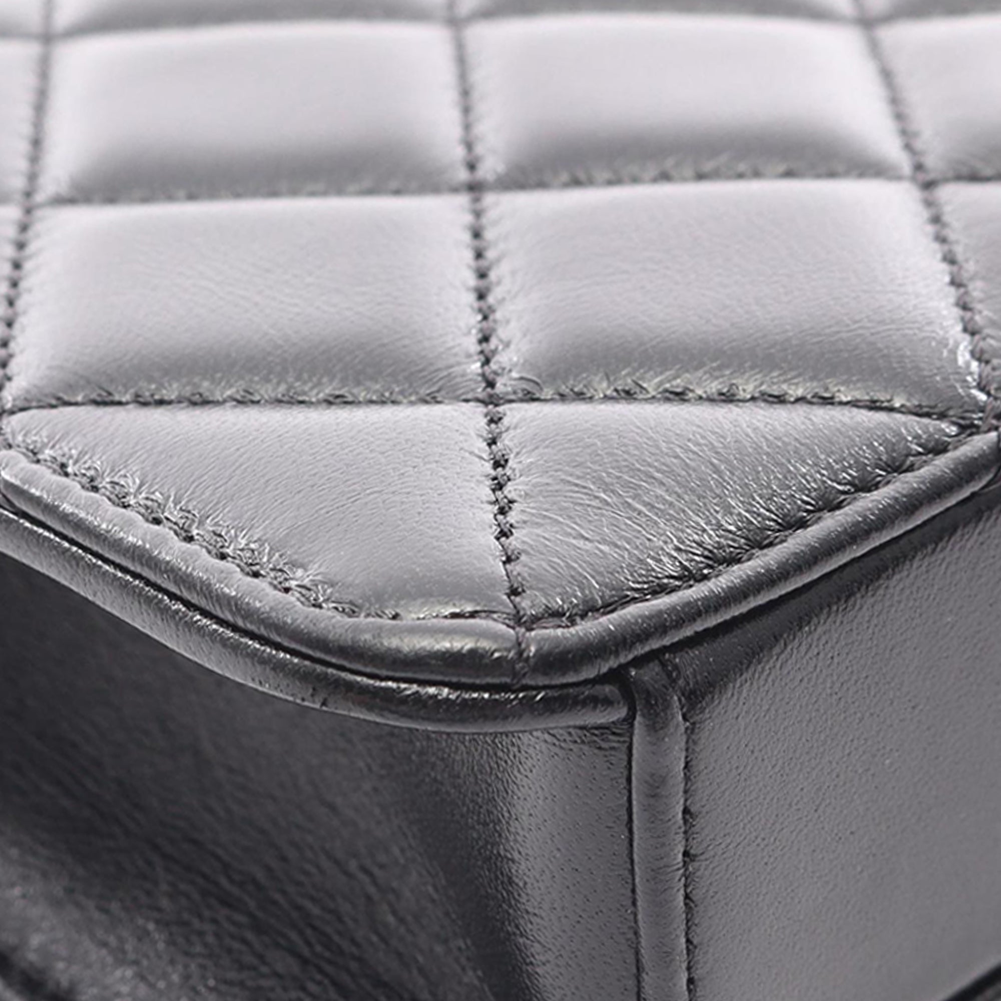 Chanel CC Quilted Lambskin East West Single Flap - image 9