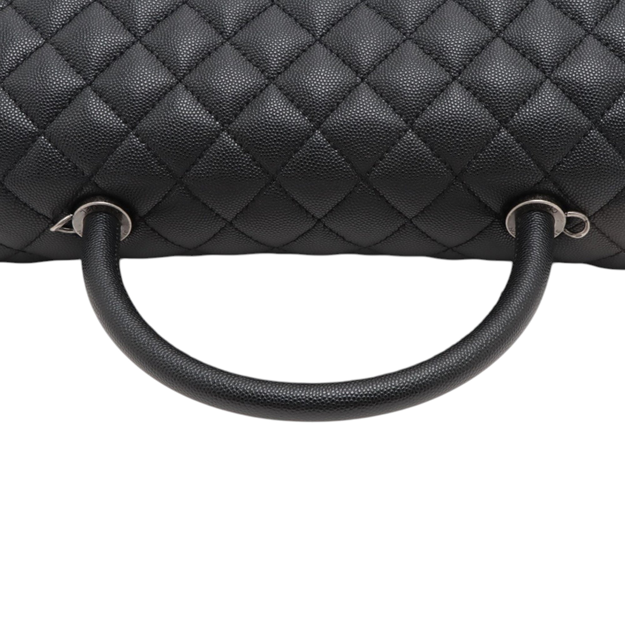 Chanel Large Quilted Caviar Coco Top Handle Bag - image 9