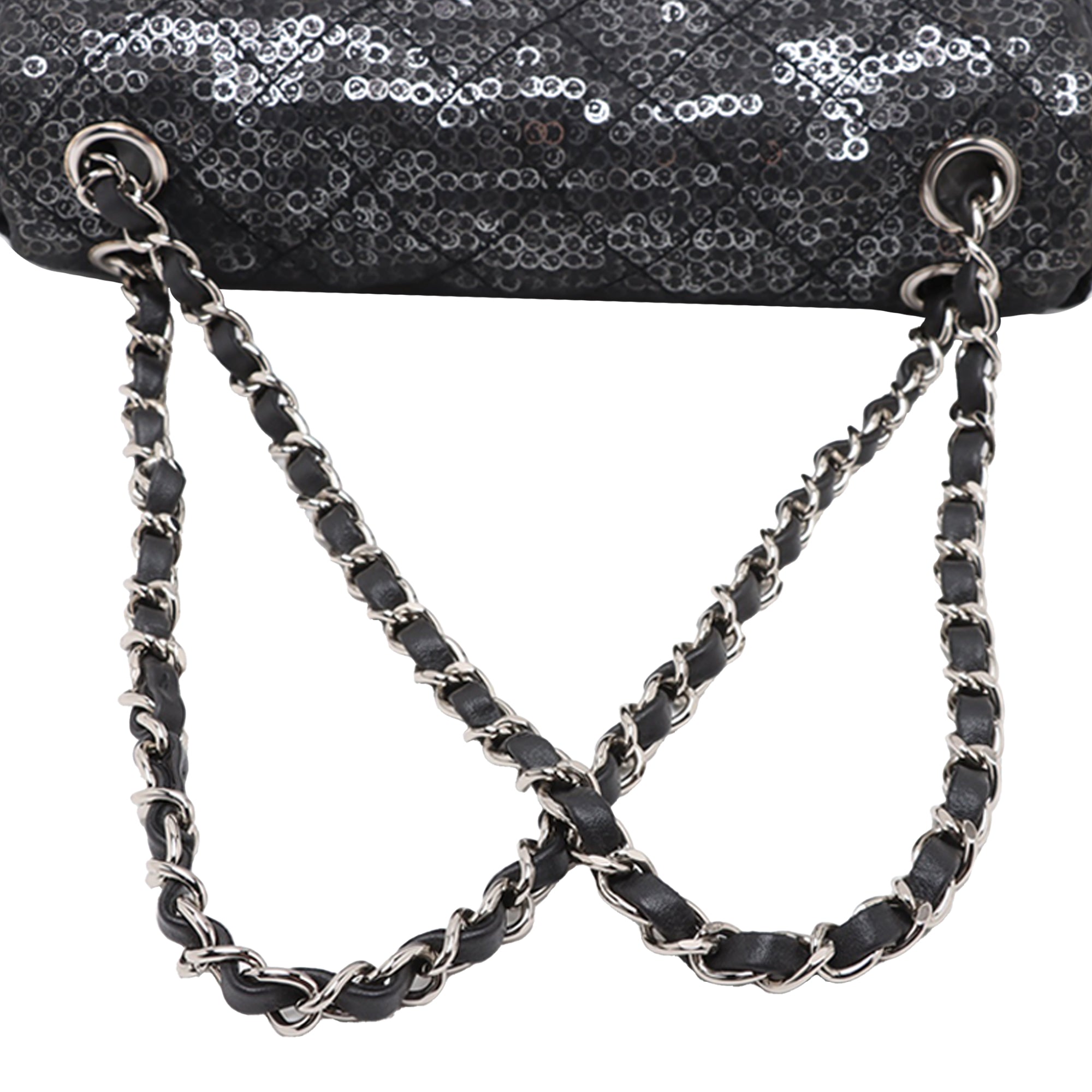 Chanel Medium Hidden Sequins Mesh Single Flap - image 9