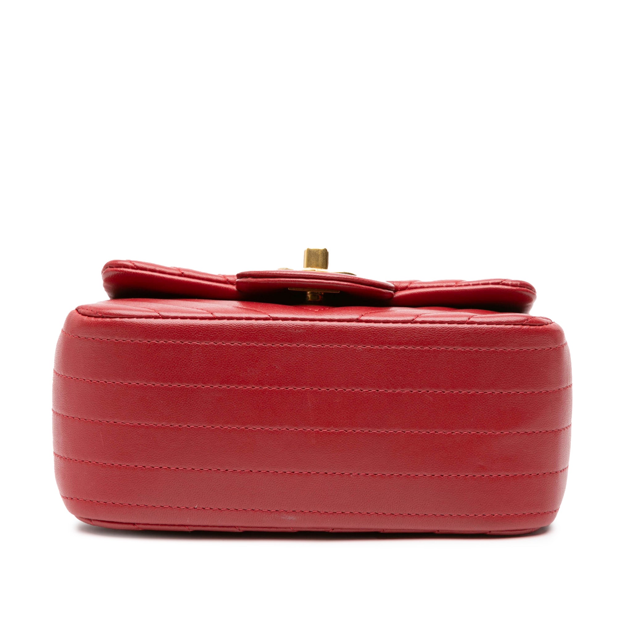 Chanel Mini Square Classic Chevron Lambskin Single Flap - image 3