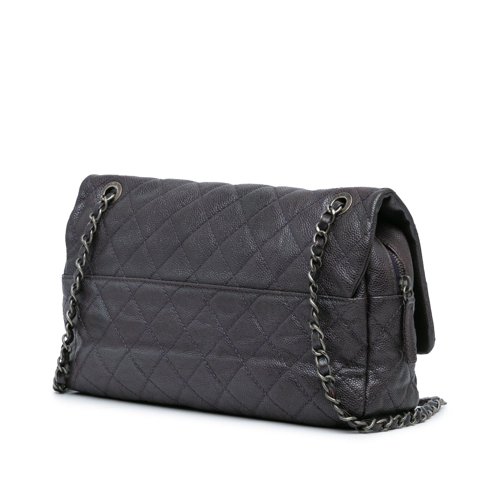 Chanel Jumbo Quilted Iridescent Caviar Easy Flap - image 2