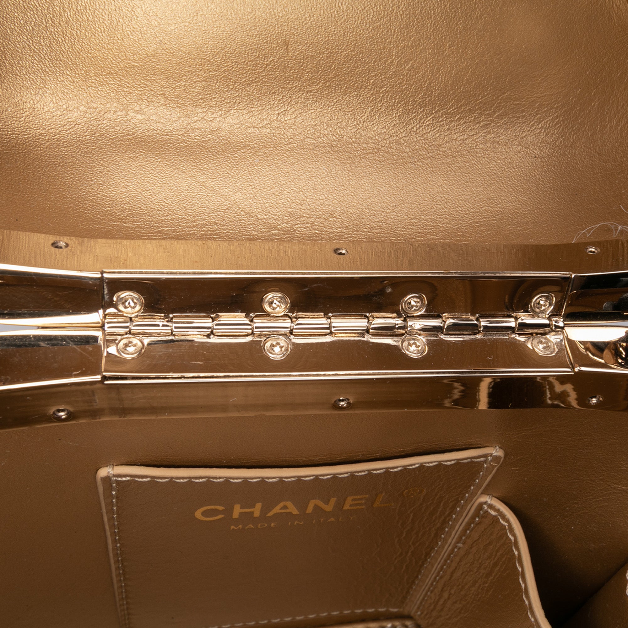Chanel Quilted Patent Logo Chain Vanity Case - image 7