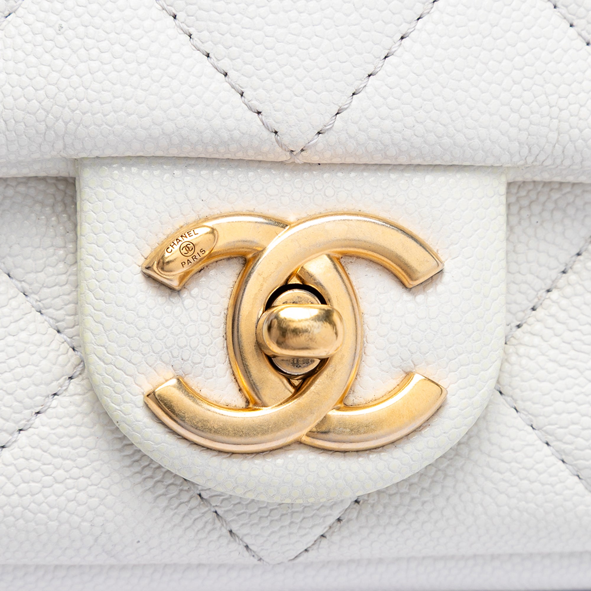 Chanel Mini Quilted Caviar Twist Your Buttons Flap - image 5
