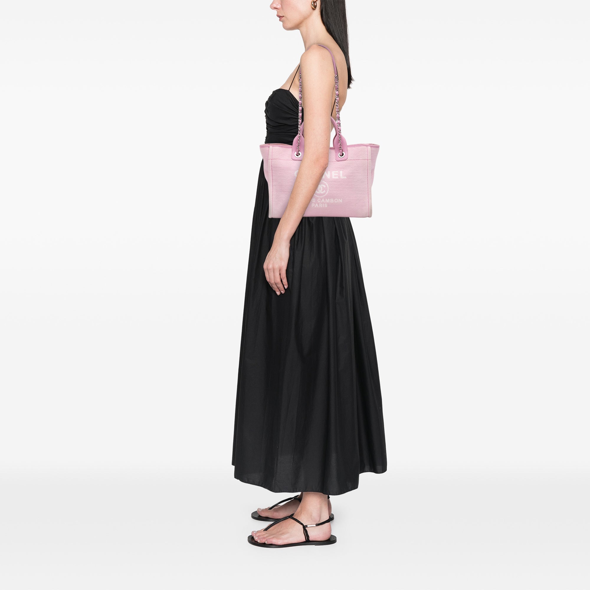Chanel Small Canvas Deauville Tote - image 6
