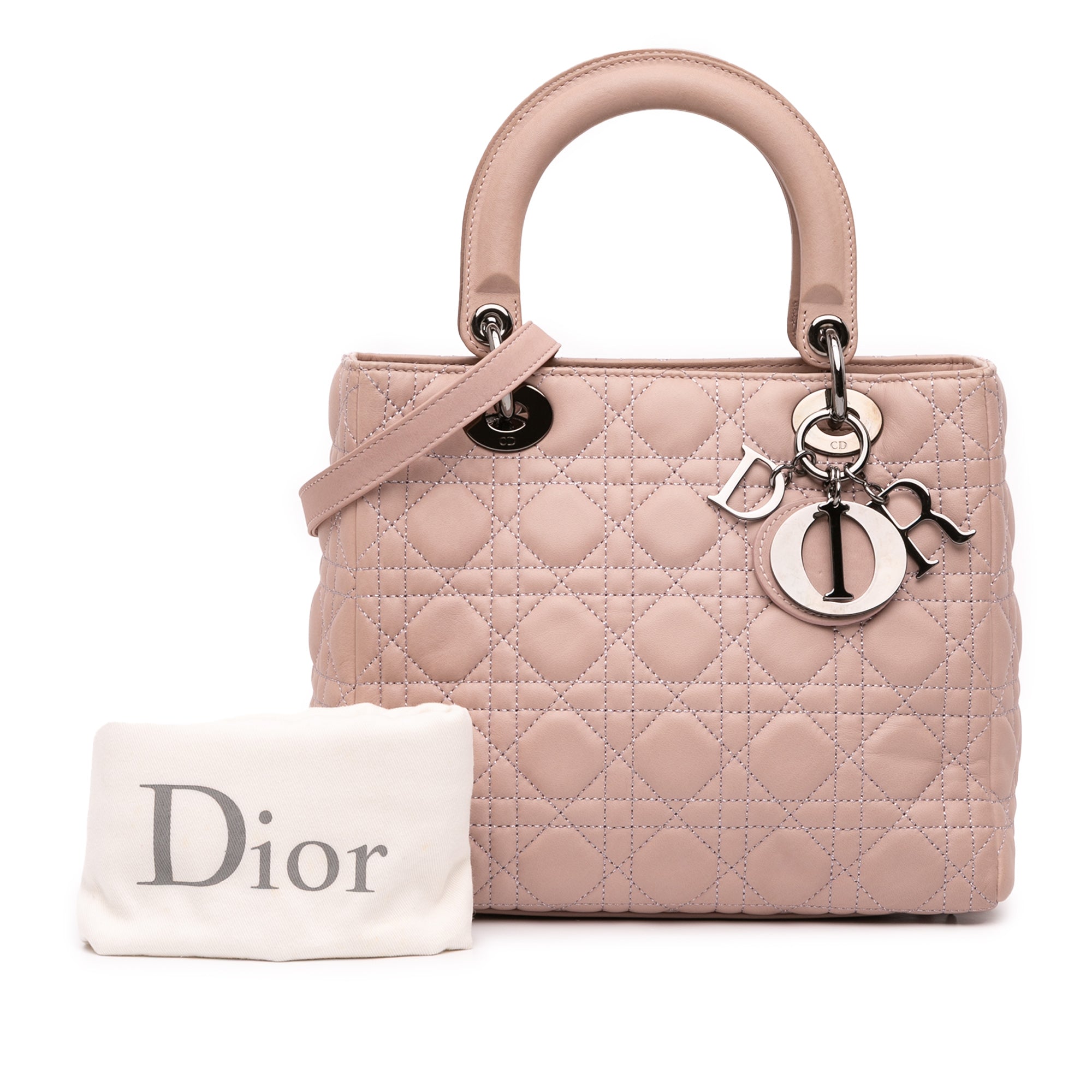 Dior Medium Lambskin Cannage Lady Dior - image 12