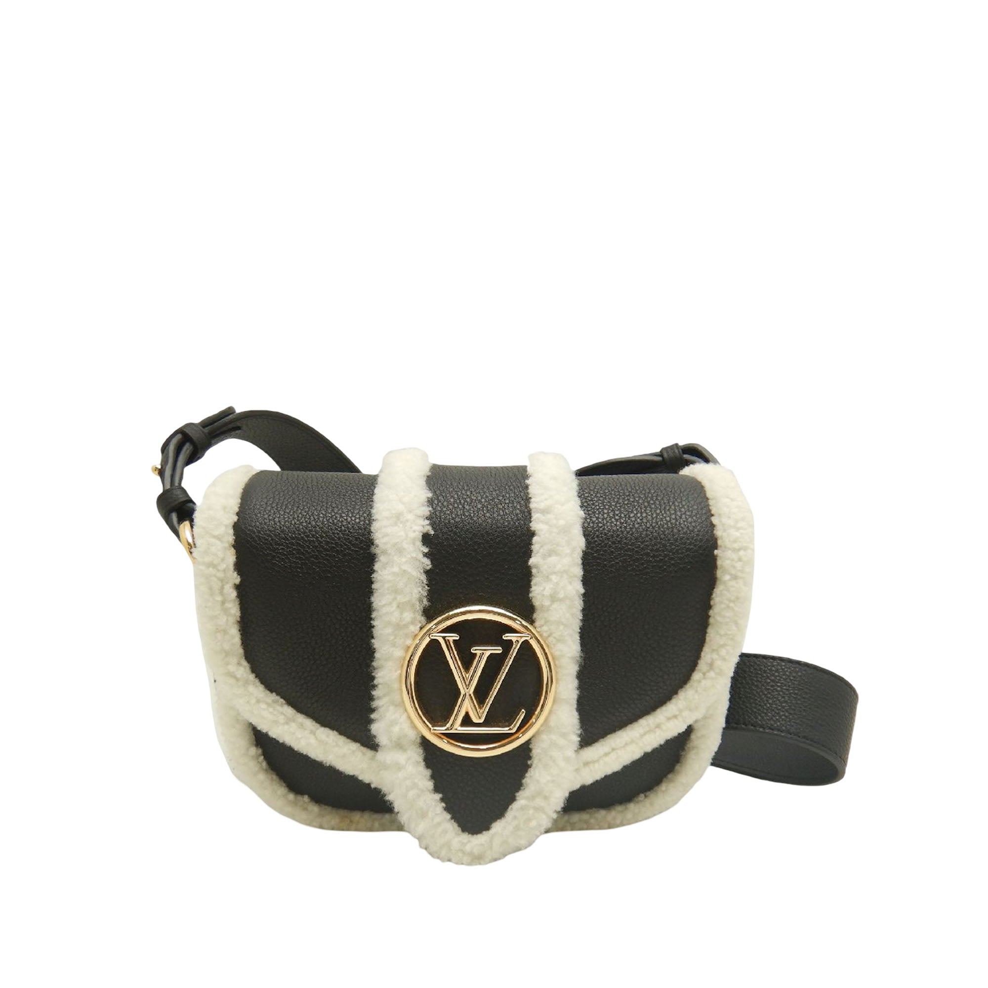 Louis Vuitton Shearling Trimmed Grained Calfskin LV Pont 9 Soft PM - image 1