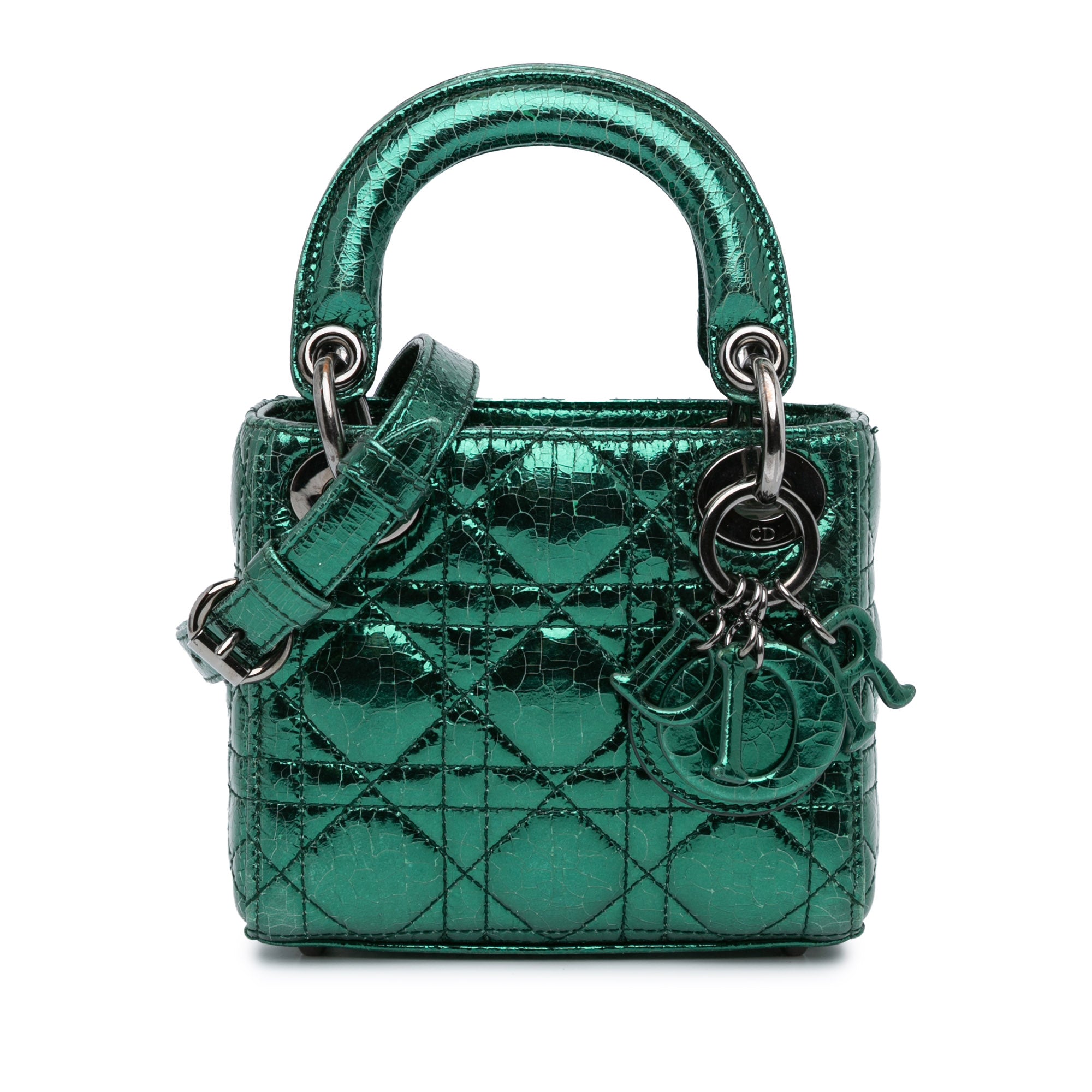 Dior Micro Metallic Crinkled Calfskin Cannage Lady Dior - image 1